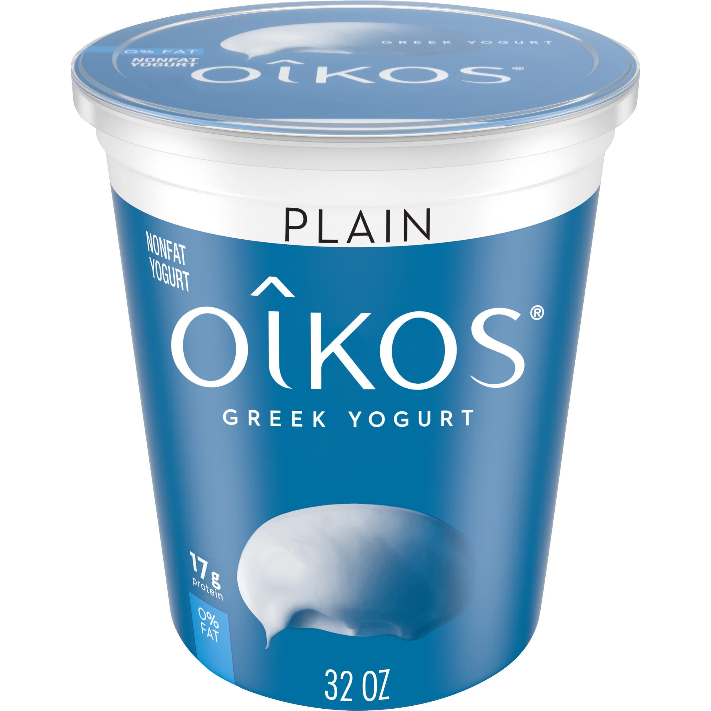 Oikos Greek Nonfat Yogurt, Plain, 32 oz.