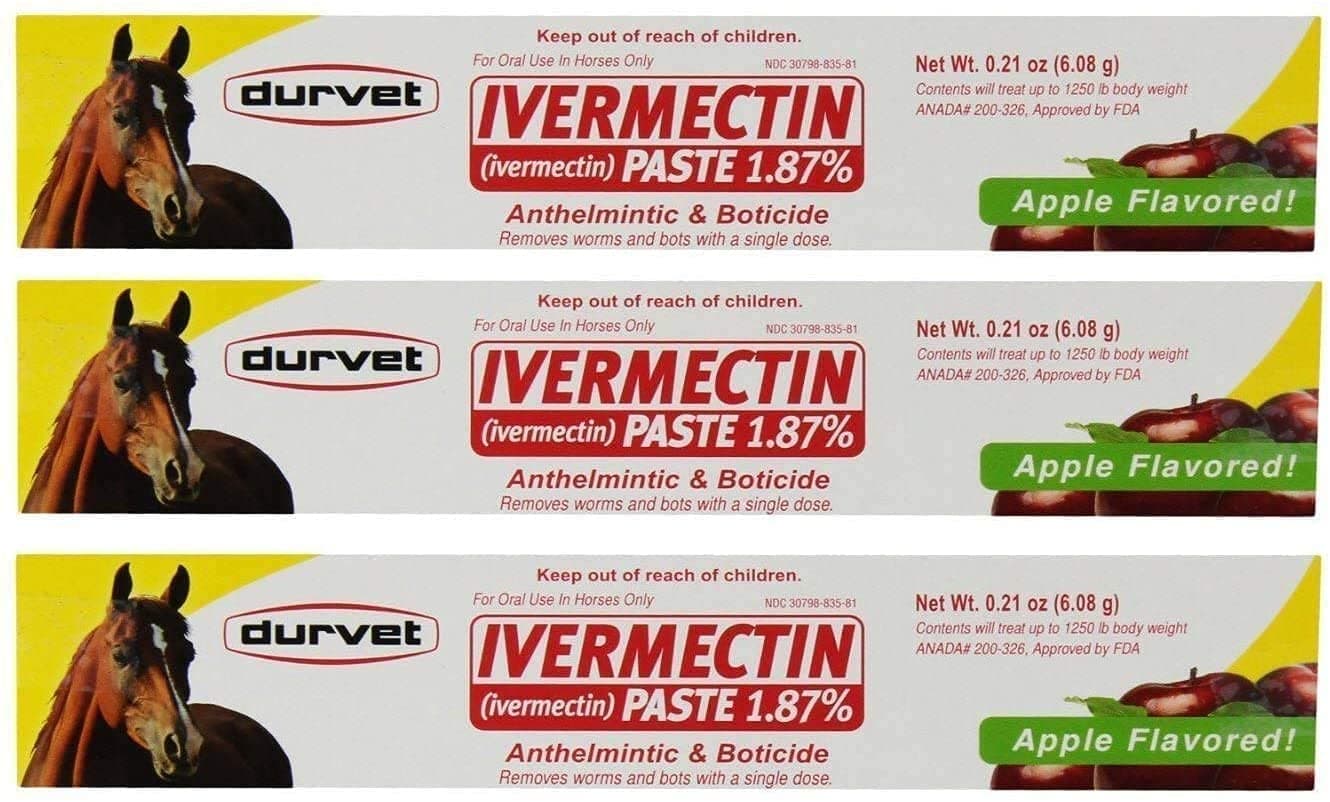 Durvet Ivermectin Paste Equine Dewormer - 3 Pack