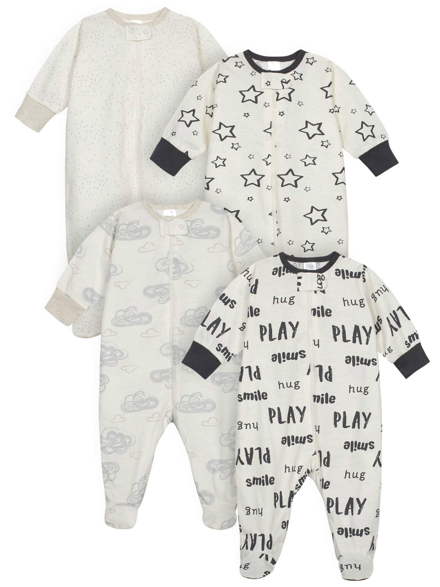 Onesies Brand Baby 4-Pack Sleep 'N Play Footies Multi Pack