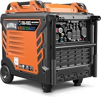 GENMAX Tri Fuel Generator,10500-Watt 458cc Tri Fuel Gasoline Propane Natural Gas Portable 50A Generator with Remote Start,Ideal for Home backup power.