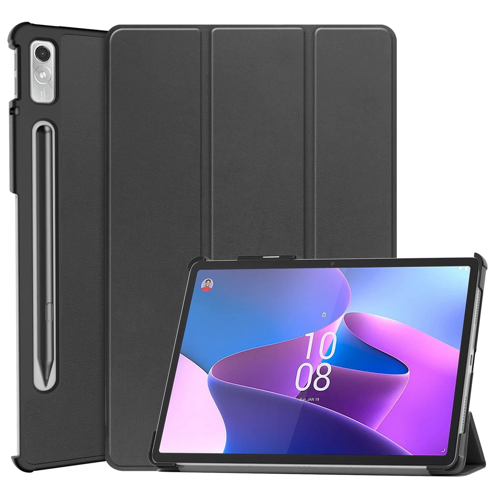 DWaybox Case for Lenovo Tab P11 Pro Gen 2 2022 / Lenovo Pad Pro 2022 11.2 inch, Folio Slim Lightweight Hard Shell Smart Protective Cover with Multi-Angle Stand -Black