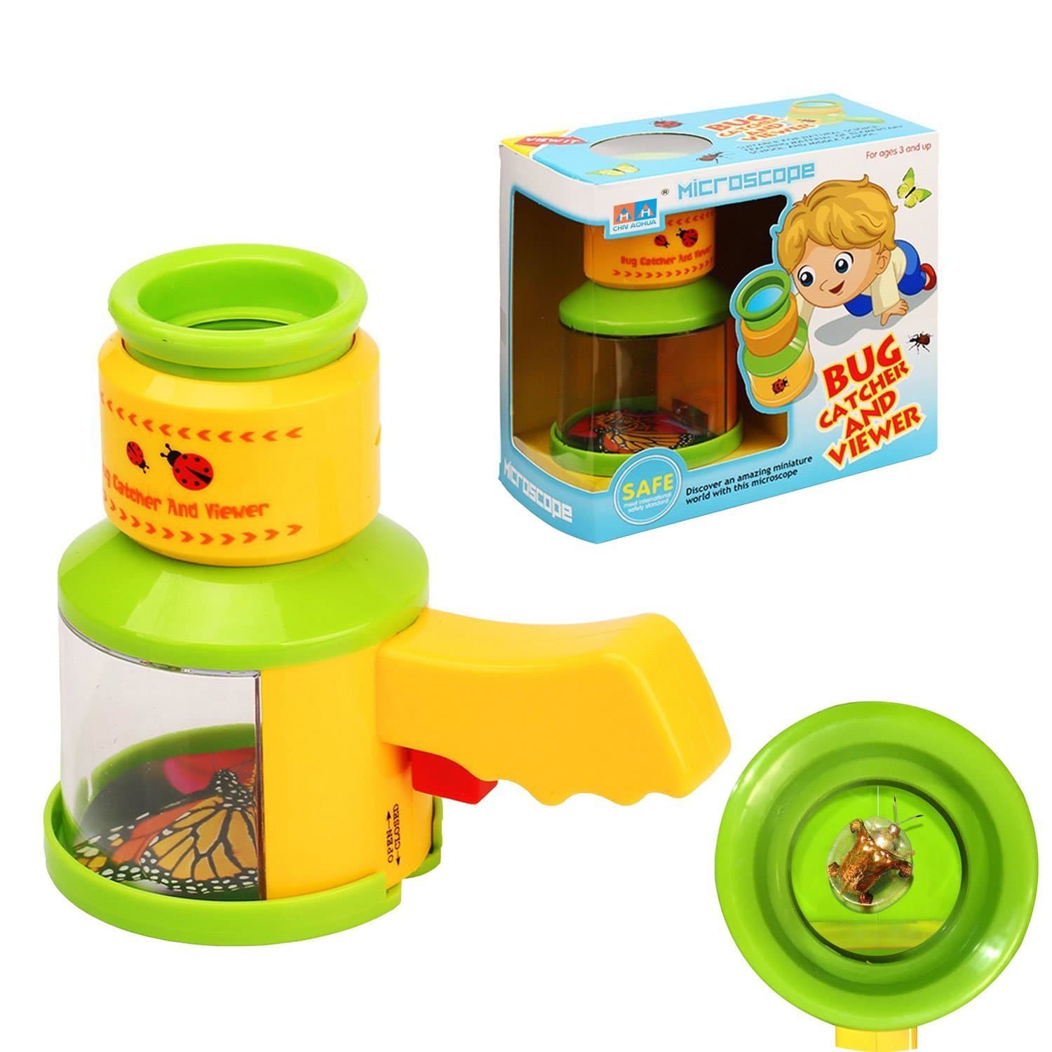 AlleTechPlus Bug Catcher and Viewer Microscope for kids, Nature Exploration Toys Insect Magnifier Backyard Explorer for Children