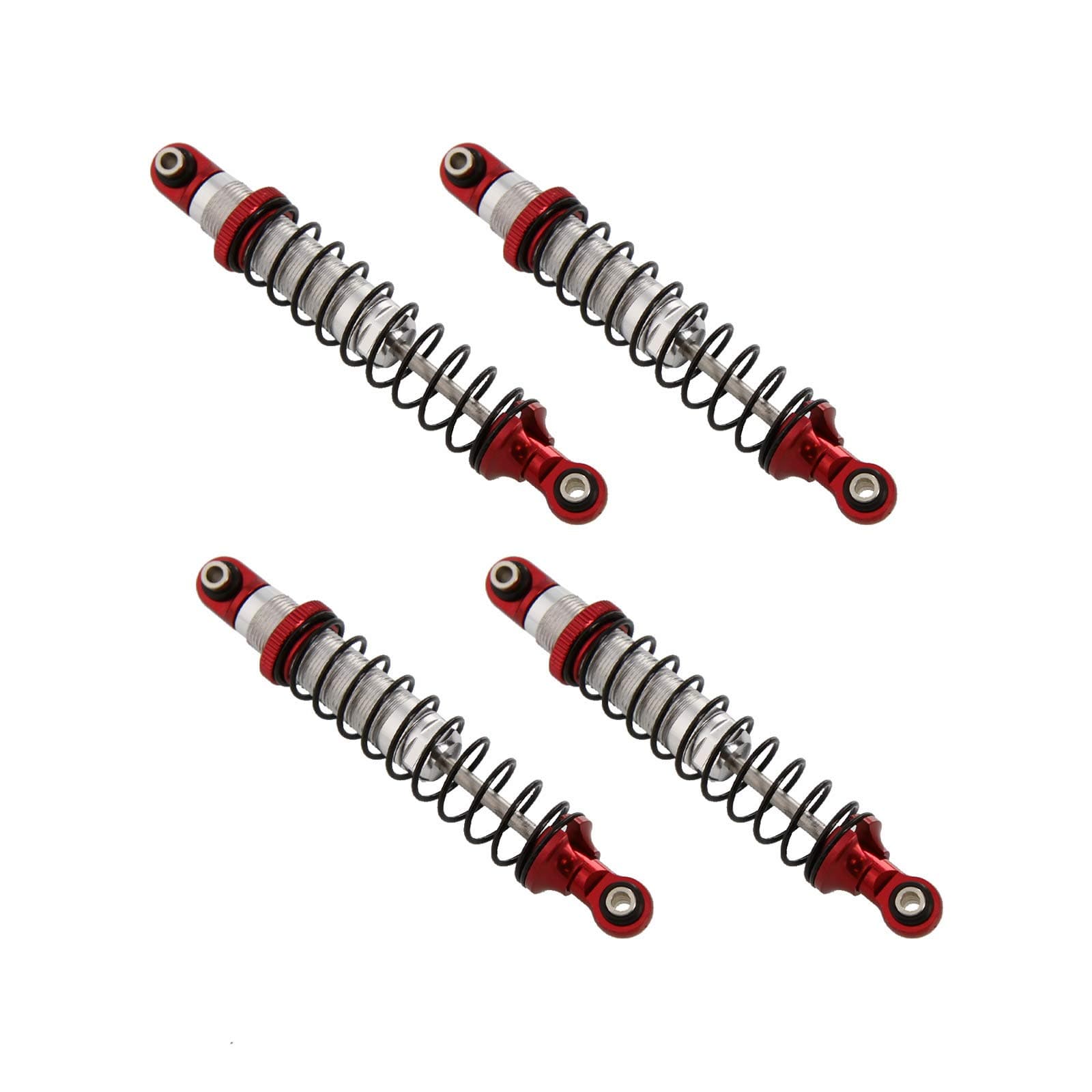 Atomik RC TRX-4 Alloy Front and Rear Shock Set, Red - Compatible with Traxxas