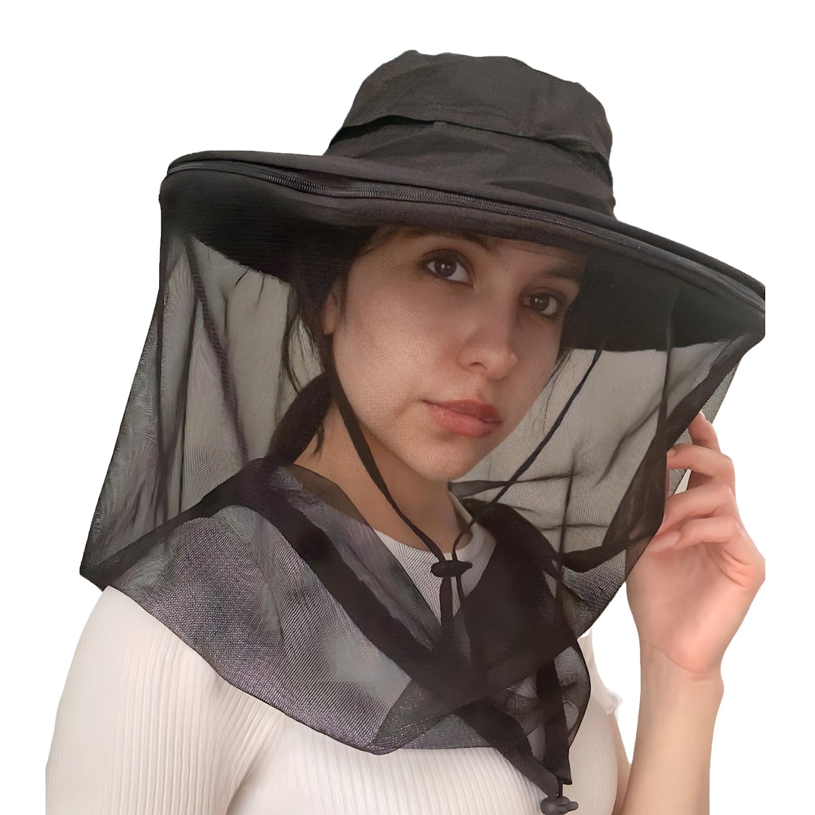 AGGAFAMosquito Head Net Hat, Providing a Physical Barrier to Help Keep Mosquitoes and Bugs Away from Your Face