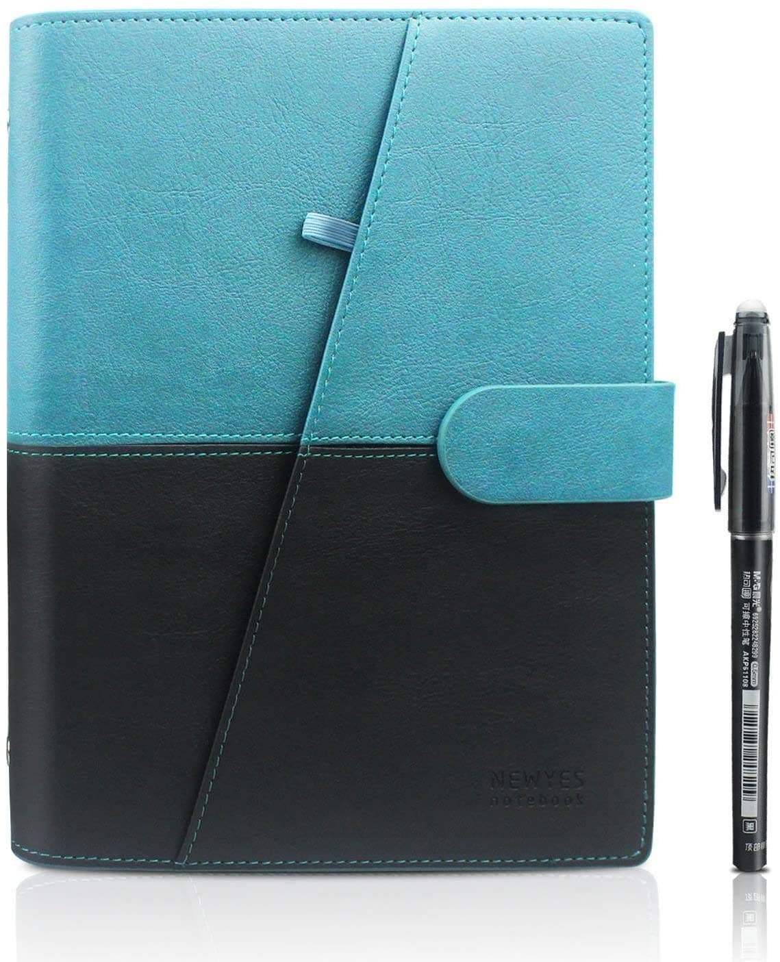 Smart Reusable Notebook A5, Cloud Storage Note, PU Leather Notebook with Erasable Pen, as Diary Notebook, Writing Memo for School Office Home(Blue)