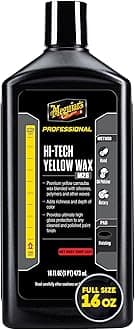 Meguiar’s Professional Hi-Tech Yellow Wax M2616, Versatile Liquid Car Wax Provides Durable Protection, Rich Color, and Shine, Clear Coat Safe Formula Can Be Applied by Hand or DA Polisher, 16 Oz