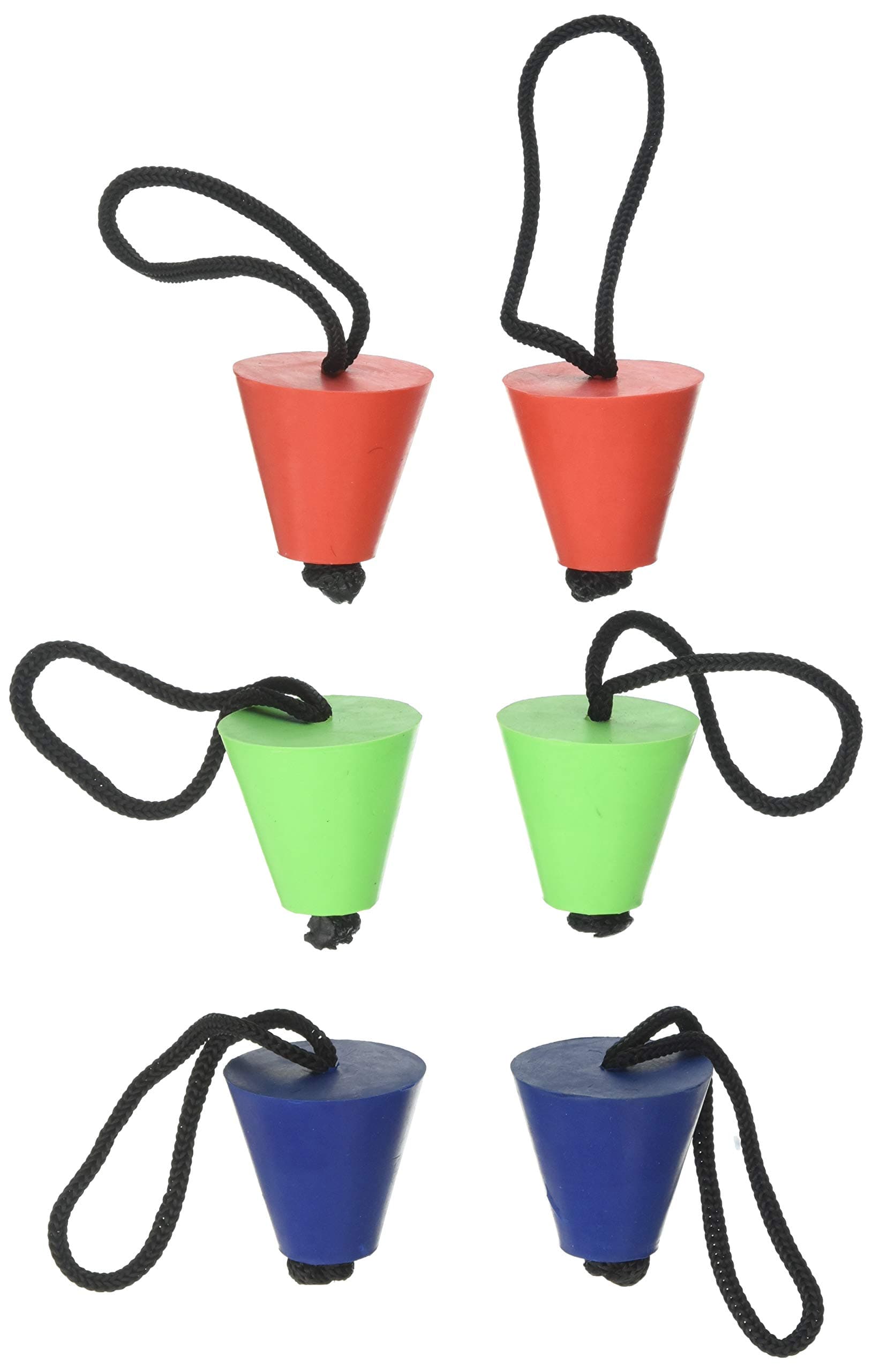 6 Pack Universal Kayak Scupper Plugs Kit - 2 Neon, 2 Blue, 2 Red (Fit: Emotion Kayaks, Native, Wilderness Systems, Feelfree Kayaks, Perception Kayaks, Old Town Kayaks, plus all other major brands)