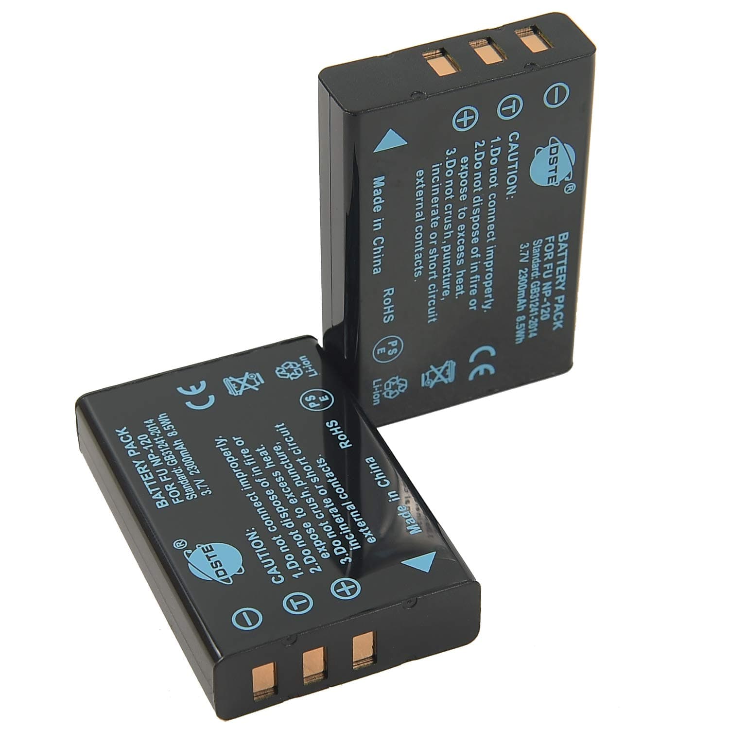 DSTE 2-Pack NP-120 Spare Battery Compatible for NP-120 FinePix 603 F10 F10 Zoom F11 F11 Zoom M603 M603 Zoom Camera as PENTAX D-LI7 RICOH DB-43 BP-1500S YASHICA BP-1500S