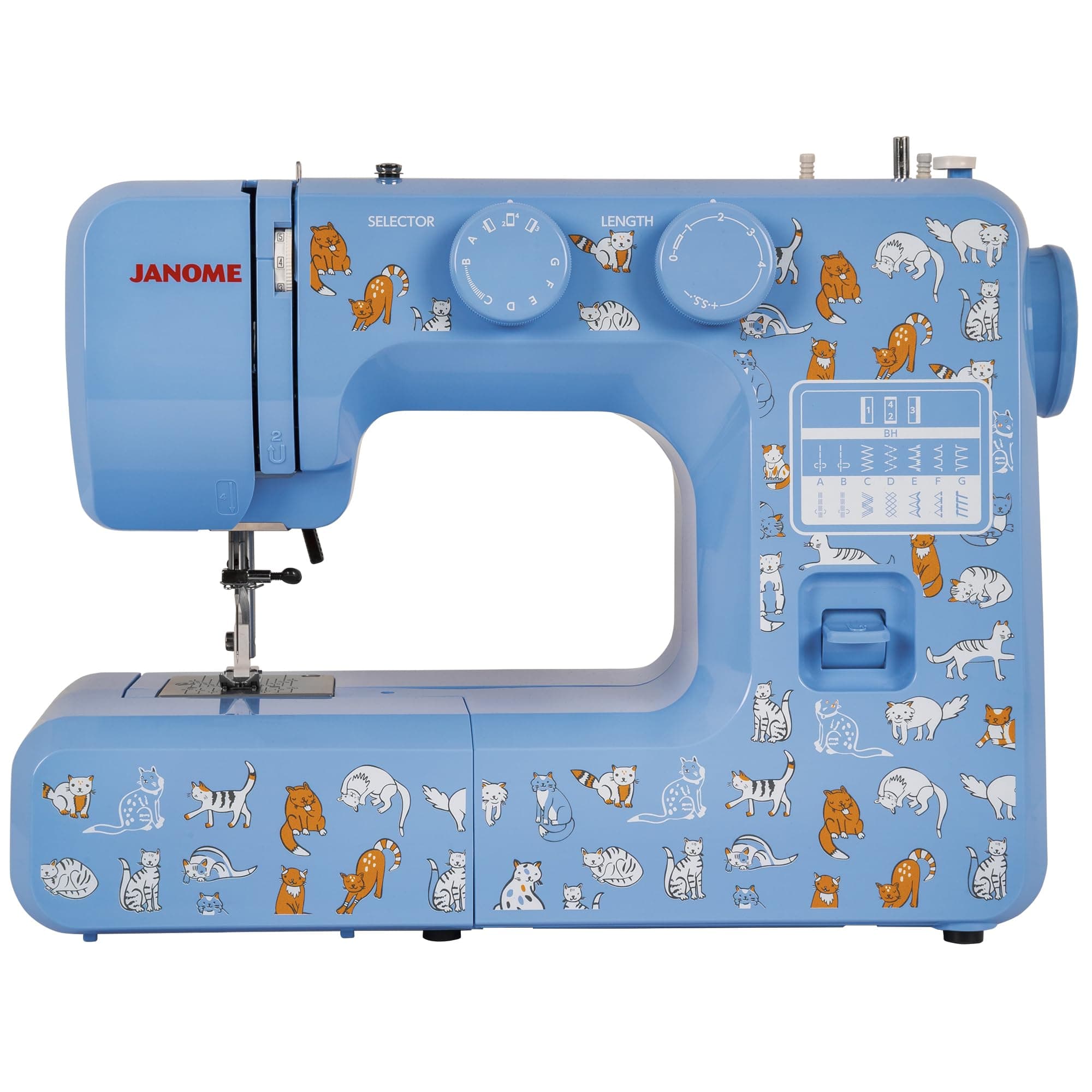 Cat Fancy Easy-to-Use Sewing Machine with Interior Metal Frame, Bobbin Diagram, Tutorial Videos, Made with Beginners in Mind for Garments, Patchwork, Light Quilting