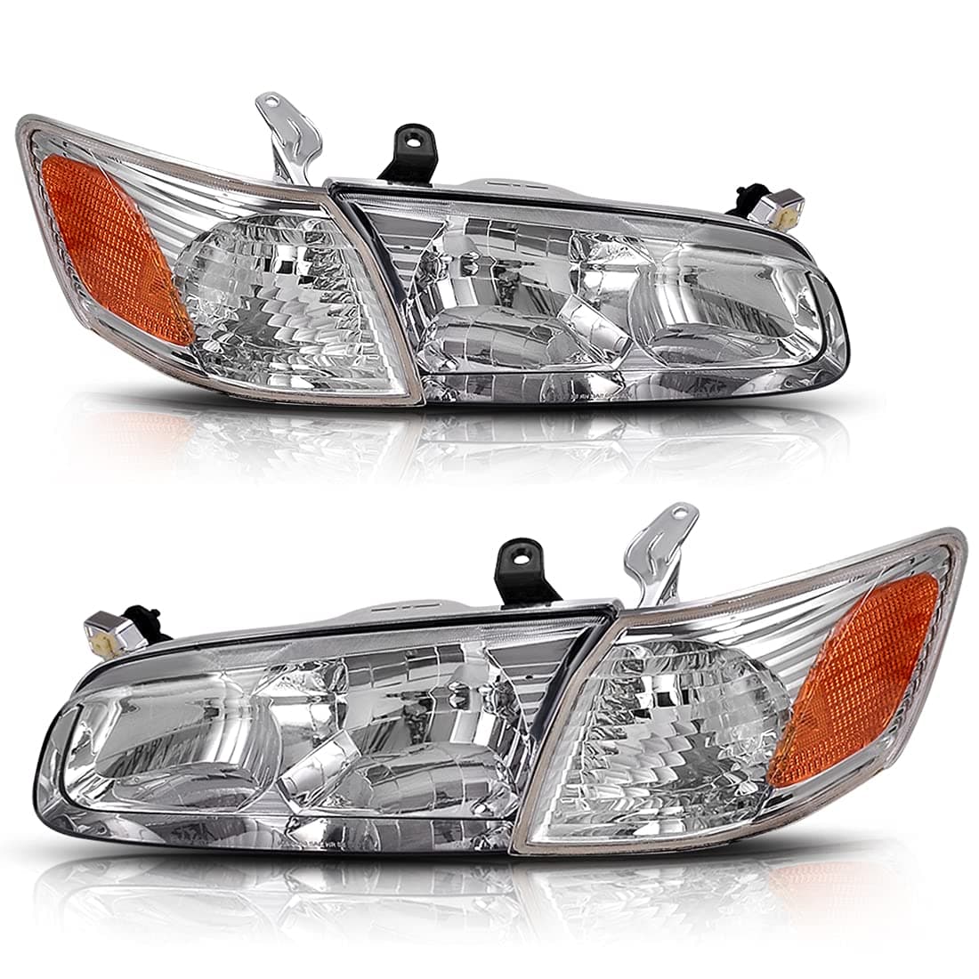 Headlight Assembly Compatible with 2000 2001 Camry Headlamps+Amber Corner Lamps