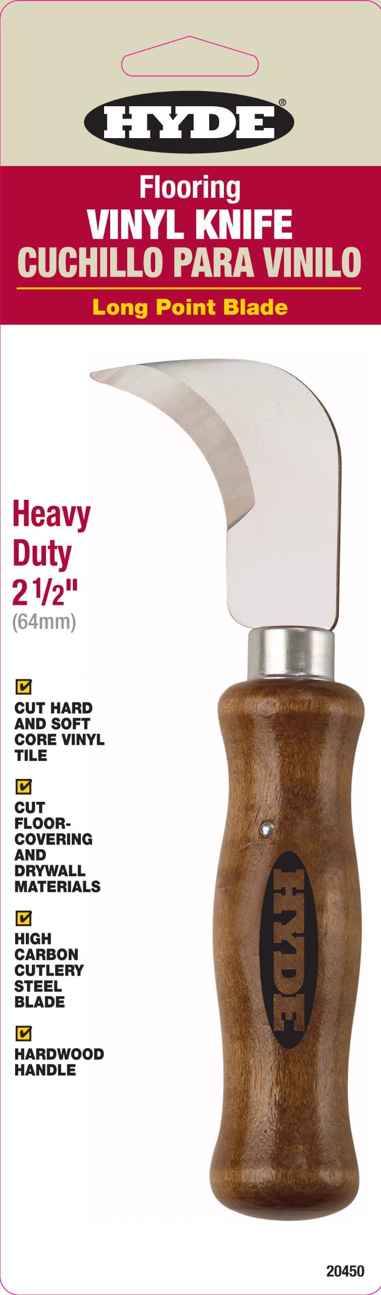 Tools 20450 2-1/2-Inch Vinyl Long Point Knife