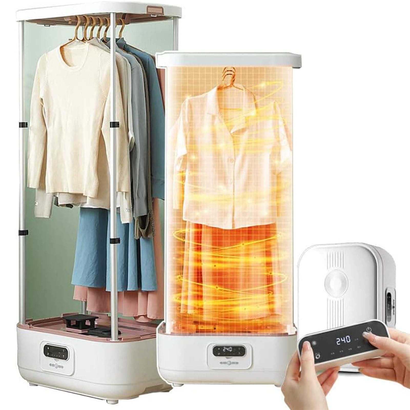 Vertical Steam Iron 900w Automatic Wireless, Drying Quickly, Collapsible Garment Steamer with Remote Control electric clothes drying rack - Perfect for Clothes & Fabric