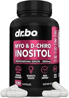 Myo-Inositol & D-Chiro Inositol Supplement Capsules - 40:1 Ratio Inositol Supplement for Women 2050mg with Vitamin B8 Pills - Natural Supplements for Female Women Support & Womens Health 120 Capsules