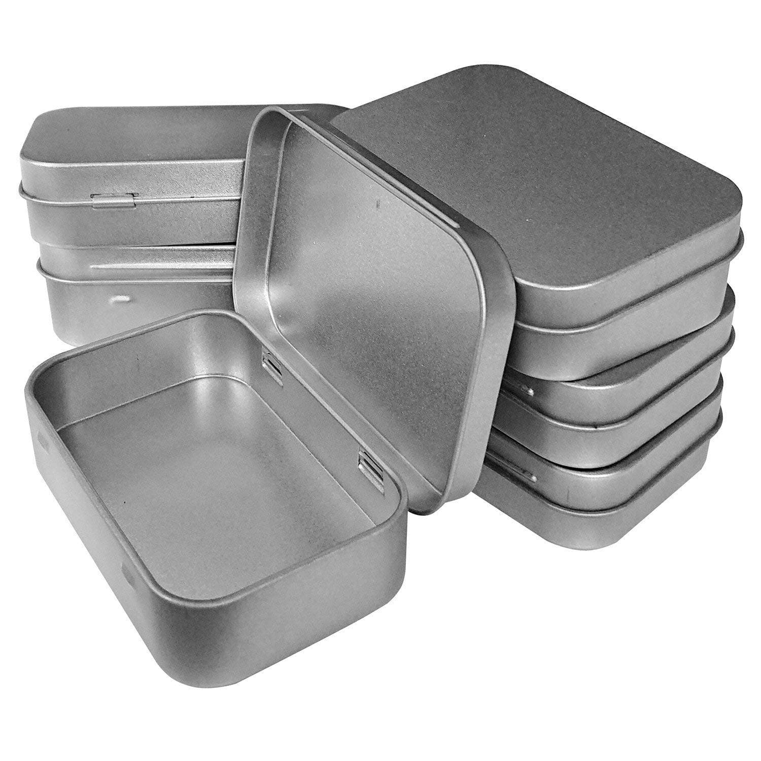 24pcs Metal Hinged Tin Box Container Mini Portable Small Storage Container Kit Tin Box Container, Small Tin with Lid, Craft Container, Tin Empty Box, Home Storage 3.7x2.3x0.8 inch.