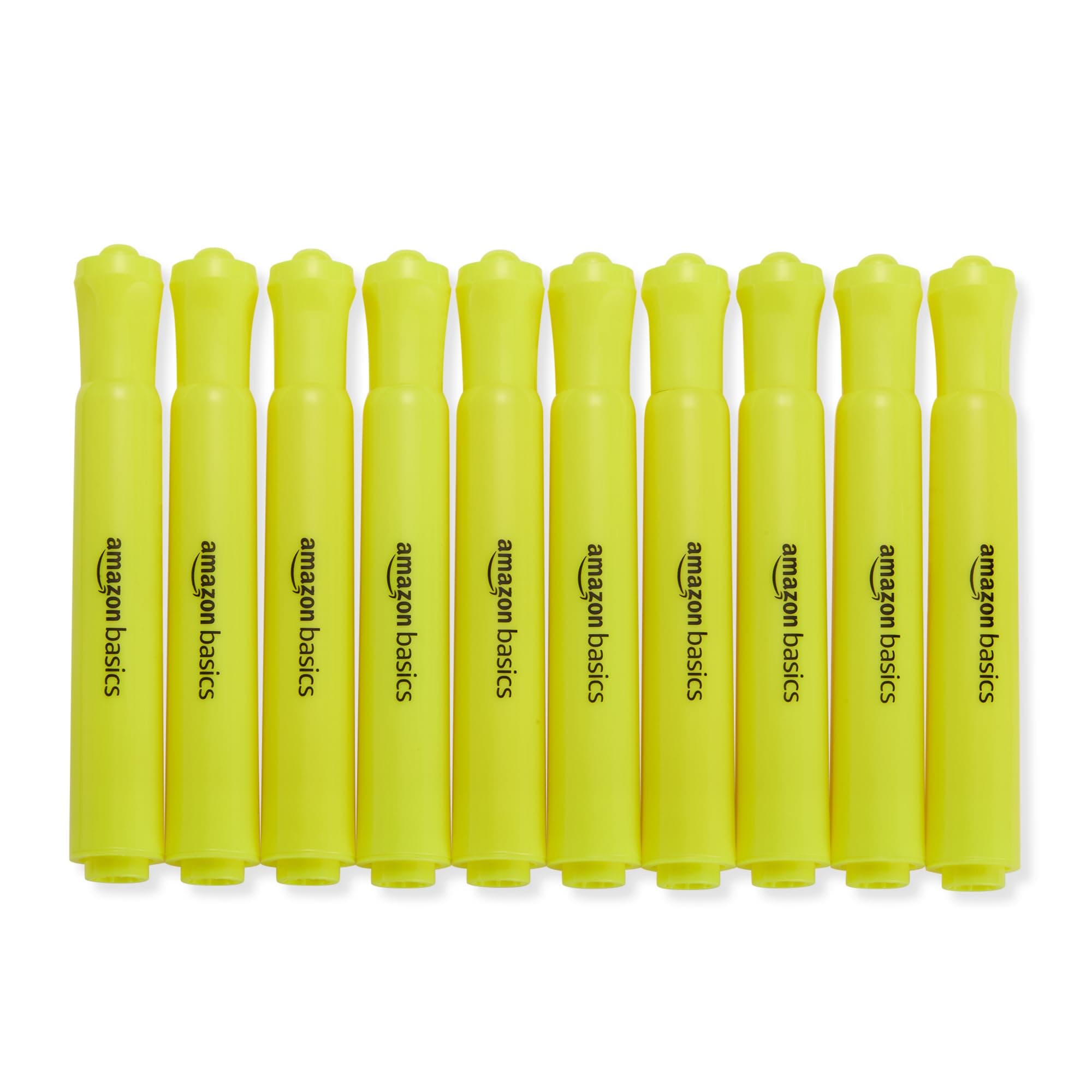 Amazon Basics Tank Style Highlighters, Chisel Tip, Bible Highlighter, Office and School Supplies, 12 Pack, Yellow