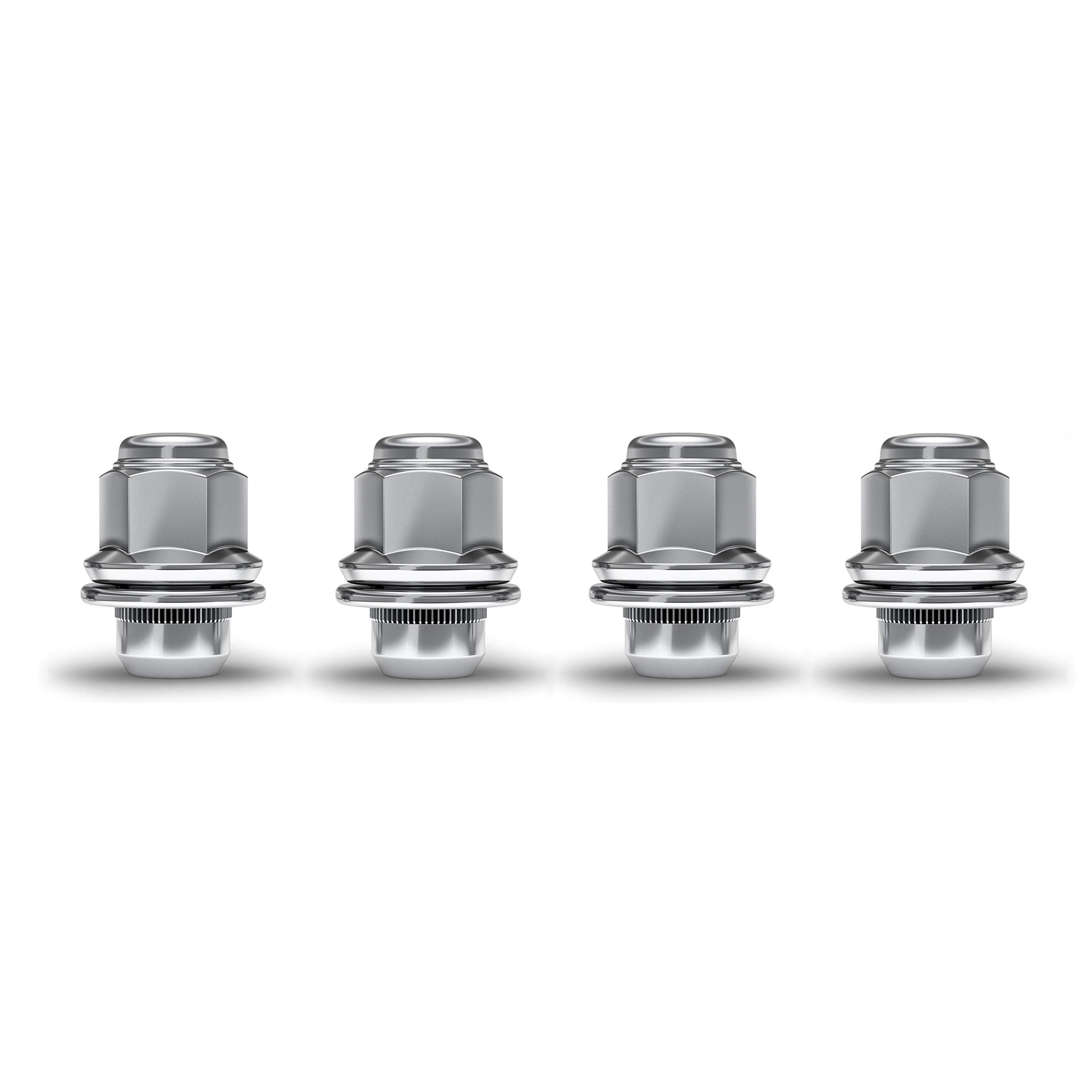 White Knight 5304-4 Chrome 1/2"-20 Medium Mag Lug Nut with Washer, 4 Pack