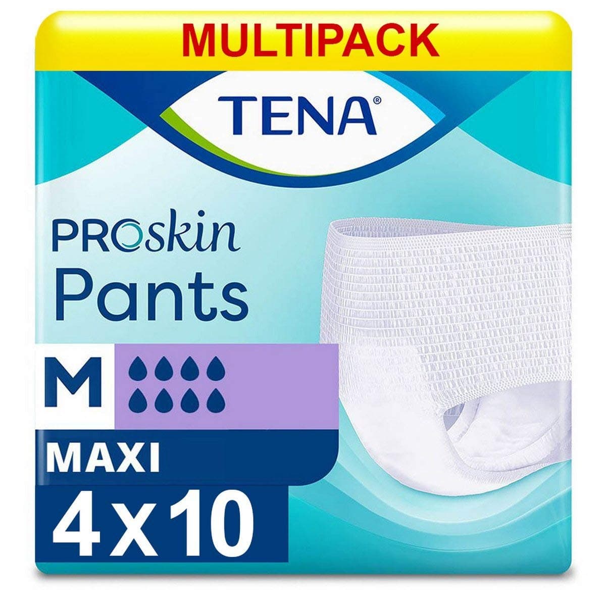 Multipack 4X TENA Pants Maxi Medium (2500ml) 10 Pack Incontinence Protection