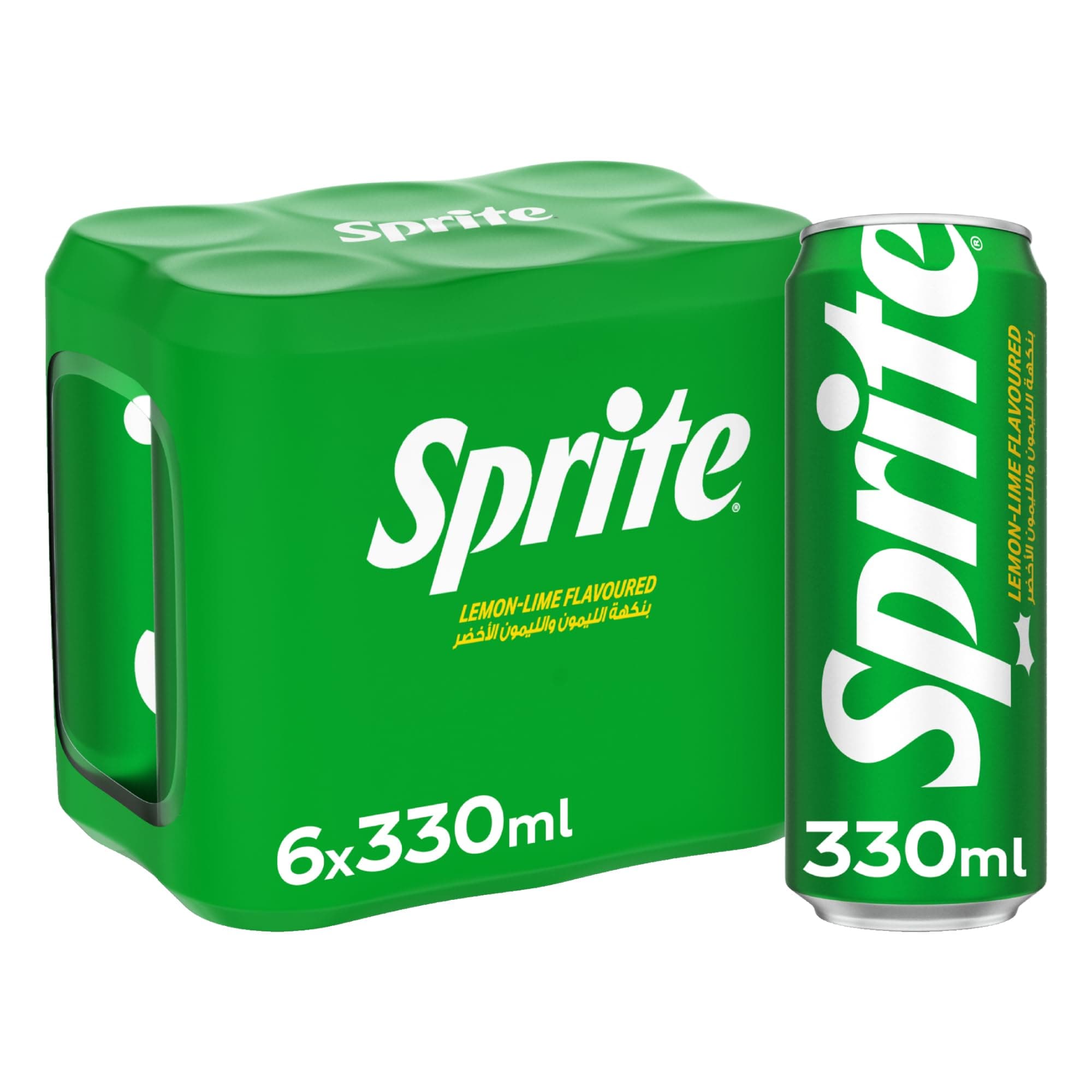 SPRITE Regular, Lemon Lime Flavored, Carbonated Soft Drink, Can 330mL, Pack of 6