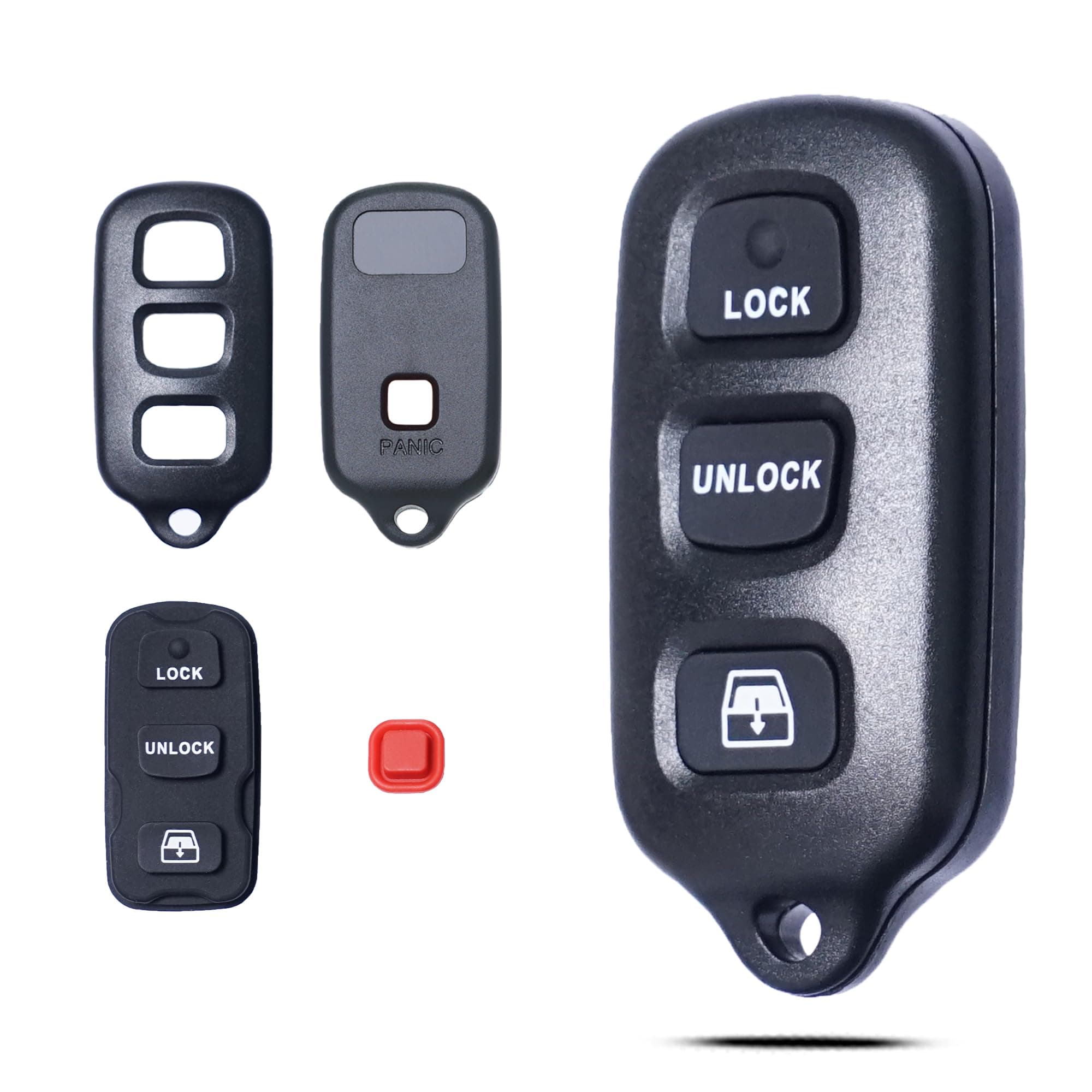 Key Fob Shell Case Replacement Fits for Toyota 4Runner Sequoia 1999 2000 2001 2002 2003 2004 2005 2006 2007 2008 2009 Keyless Entry Remote Control 3+1 Button Pad Cover