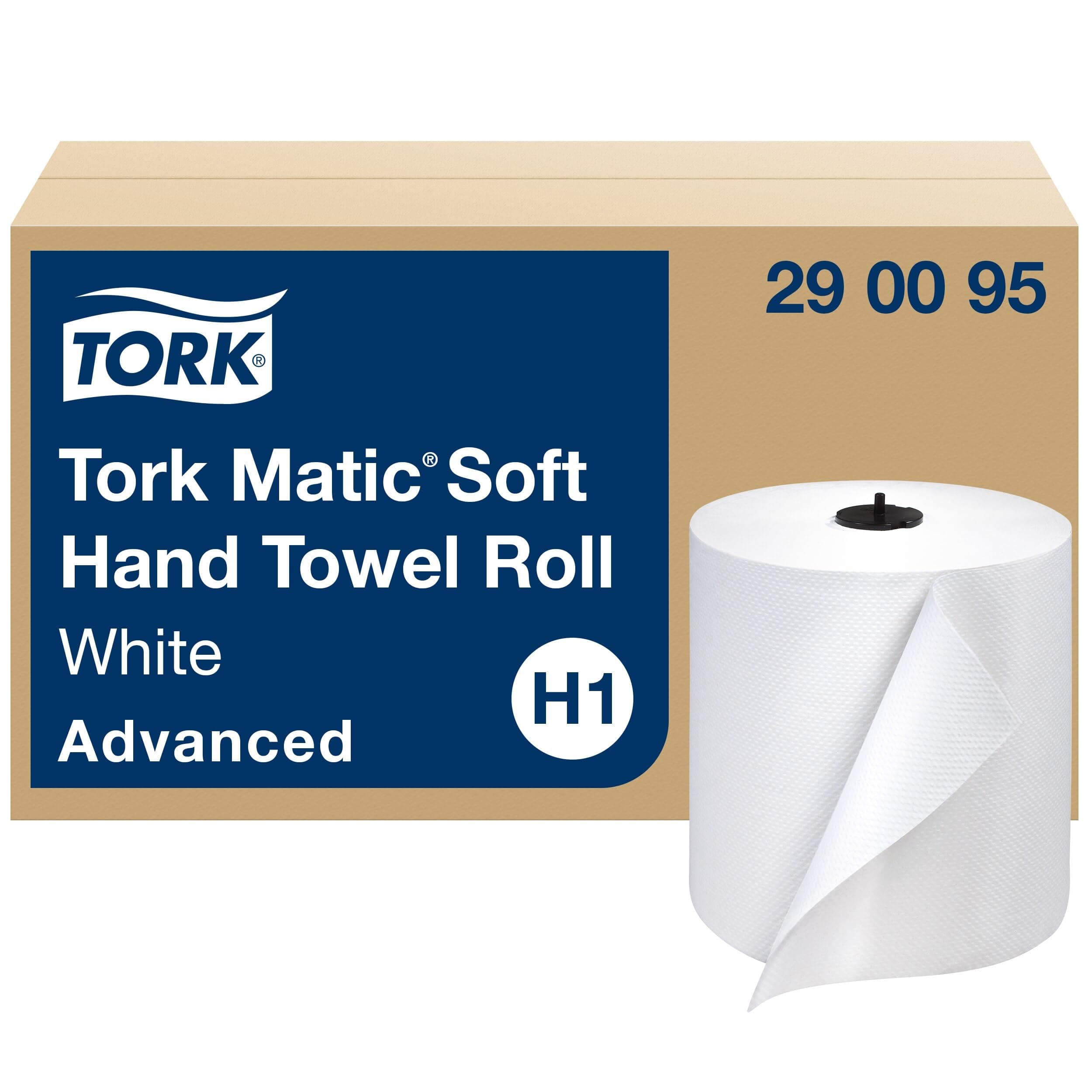 Matic Soft Hand Towel Roll White H1, Advanced, High Absorbency, 6 Rolls x 900 ft, 290095