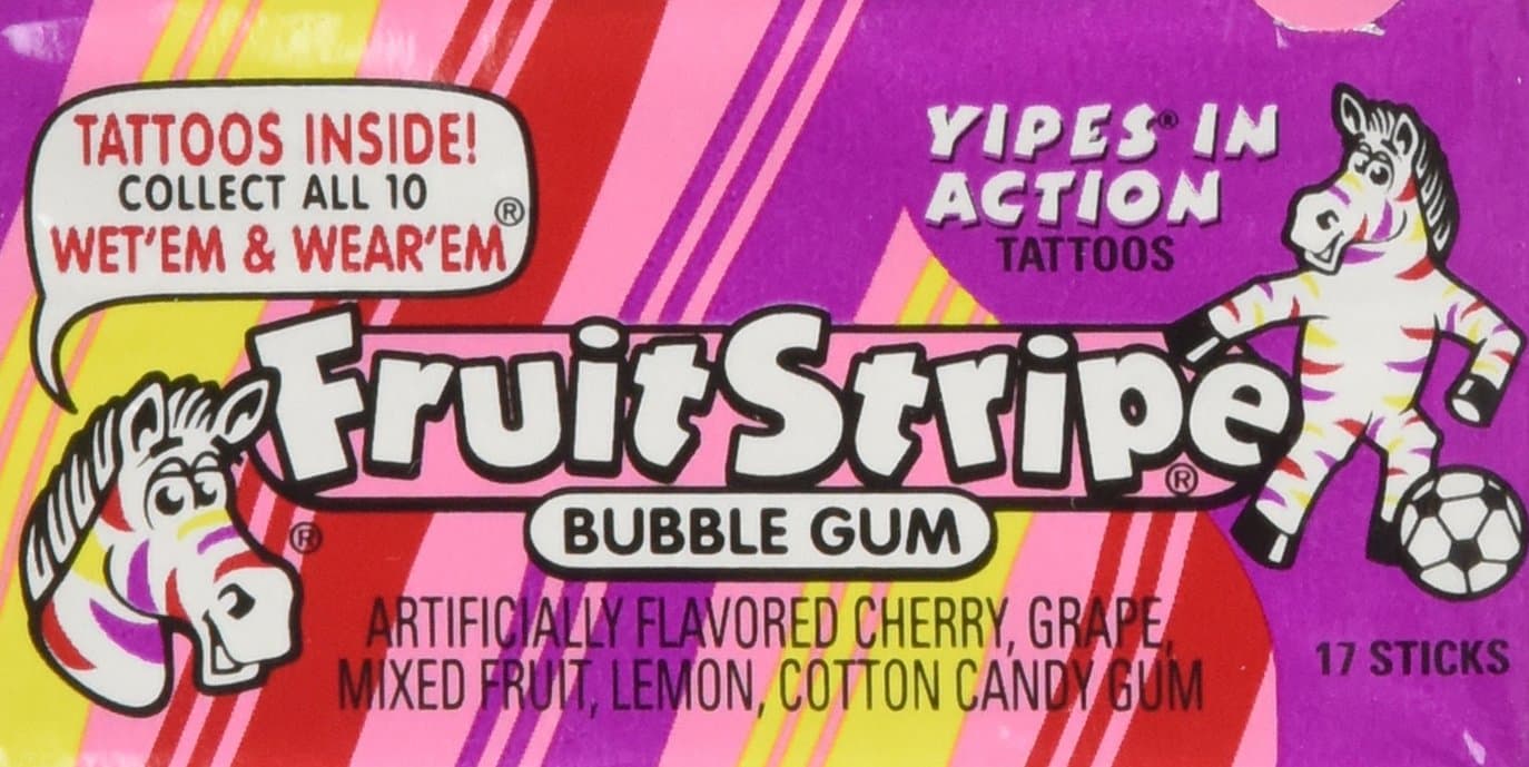 Fruit Stripe Bubble Gum Flavor 12 Packs
