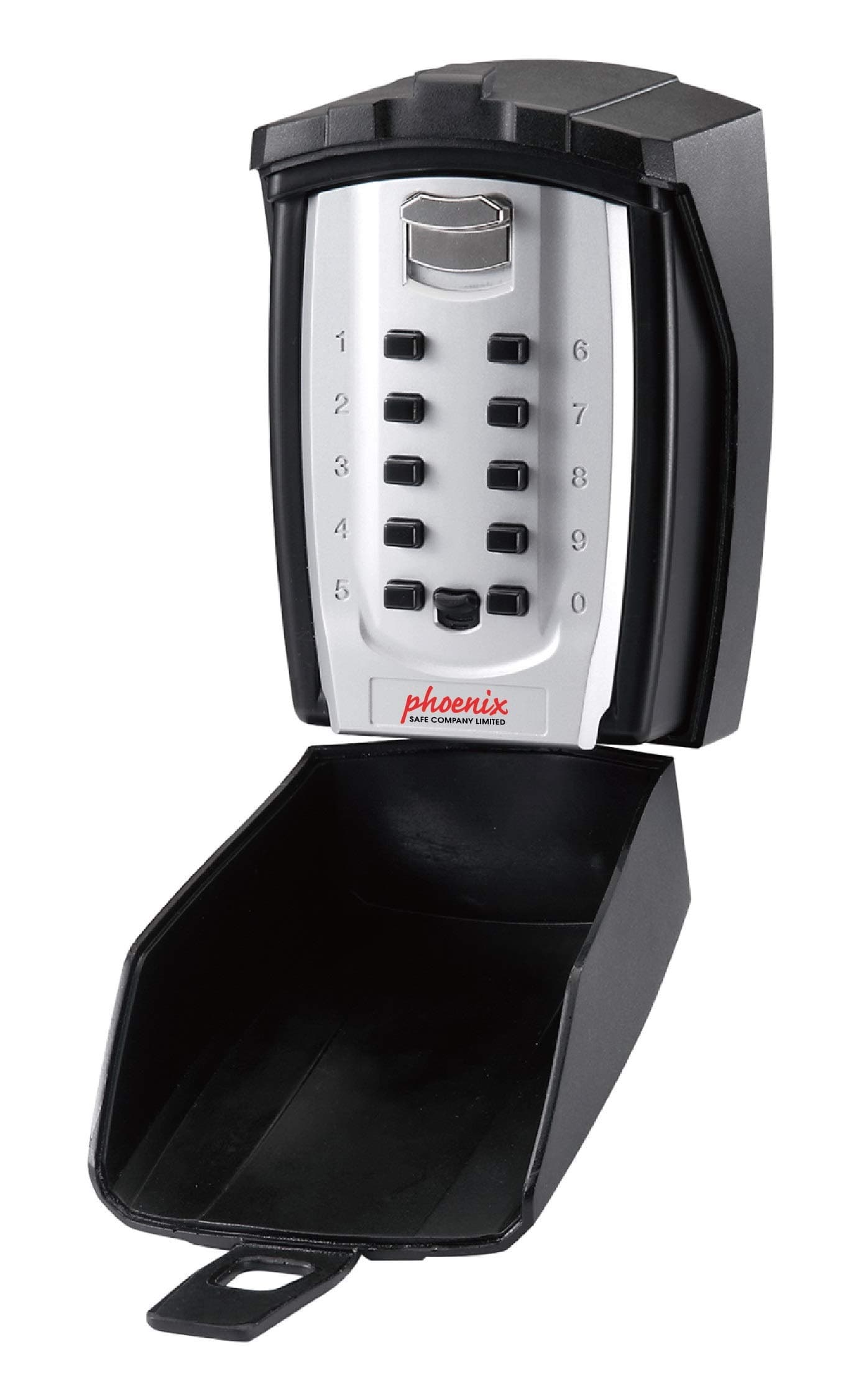 Phoenix Safe CompanyKS0003C Key Safe with Push Button Combination Lock - Weathproof Cover - Key Holder Wall Mounted - Scratch Resistant Black And Silver Finish - 0.18 Litres - 0.85kg