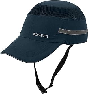 Lightweight Safety Bump Cap - Breathable Baseball Style Protective Hat with Reflective Stripes