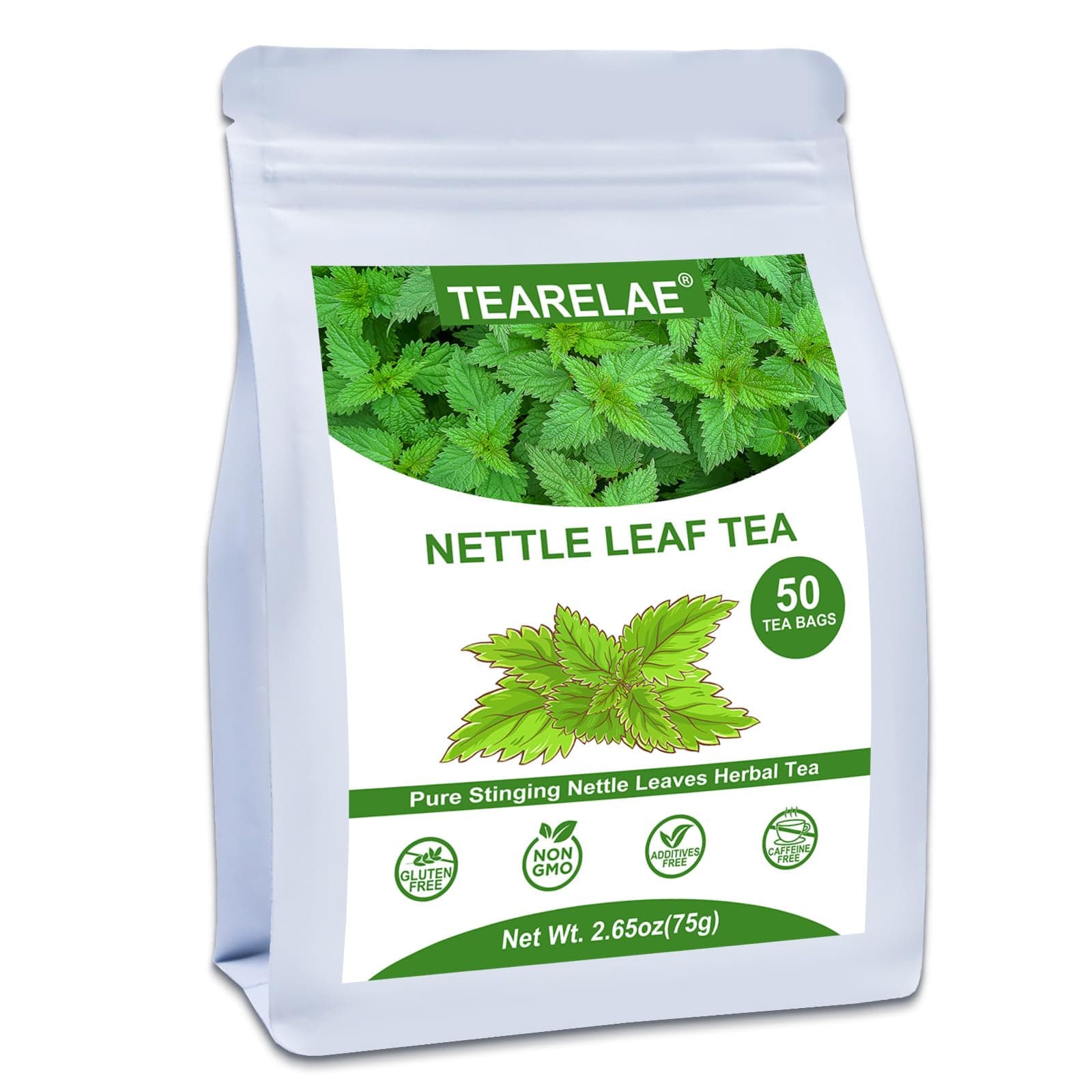 TEARELAE - Nettle Leaf Tea - 1.5g x 50 Counts - Premium Stinging Nettle Tea Bags - Non-GMO - Caffeine-Free