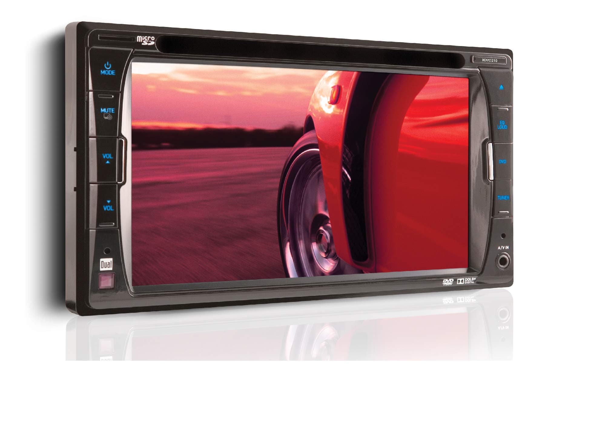 Dual XDVD210 6.2" Touchscreen DVD Receiver 2.0 DIN Multimedia DVD Receiver