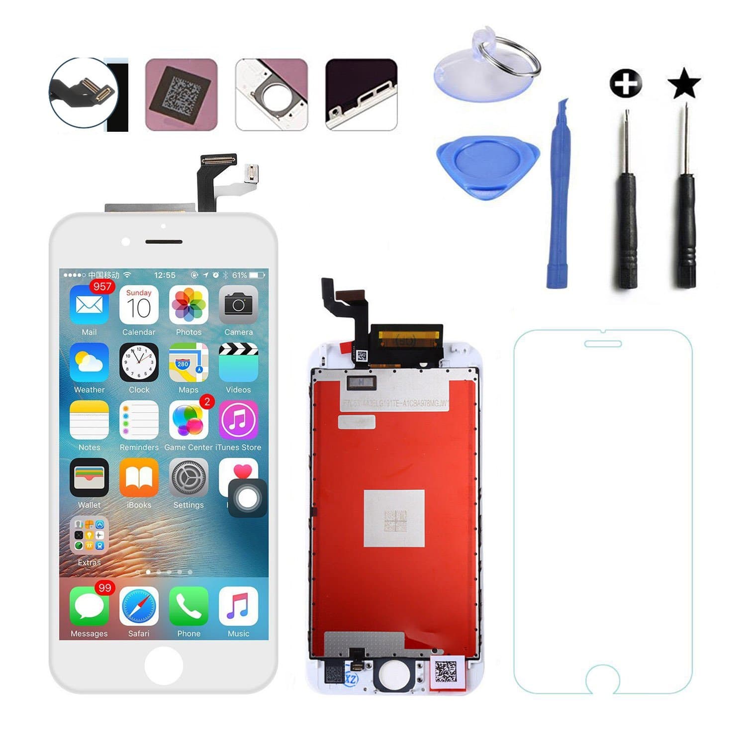 LCD Digitizer Replacement Screen & LCD Display Touch Screen and Digitizer Assembly for iPhone 6S Plus 5.5 inch White