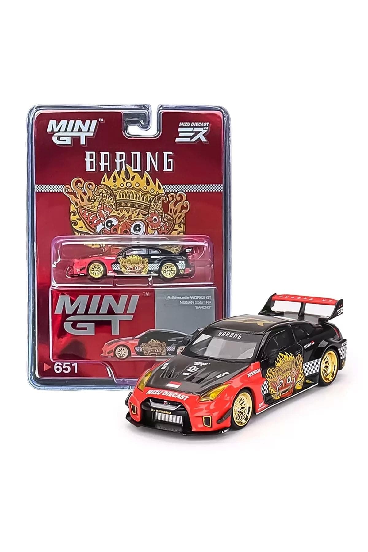 True Scale Miniatures Model Car Compatible with LB-Silhouette WORKS GT NISSAN 35GT-RR Ver.1 “BARONG” MINI GT x MIZU 1/64 Diecast Model Car Mini GT MGT00651