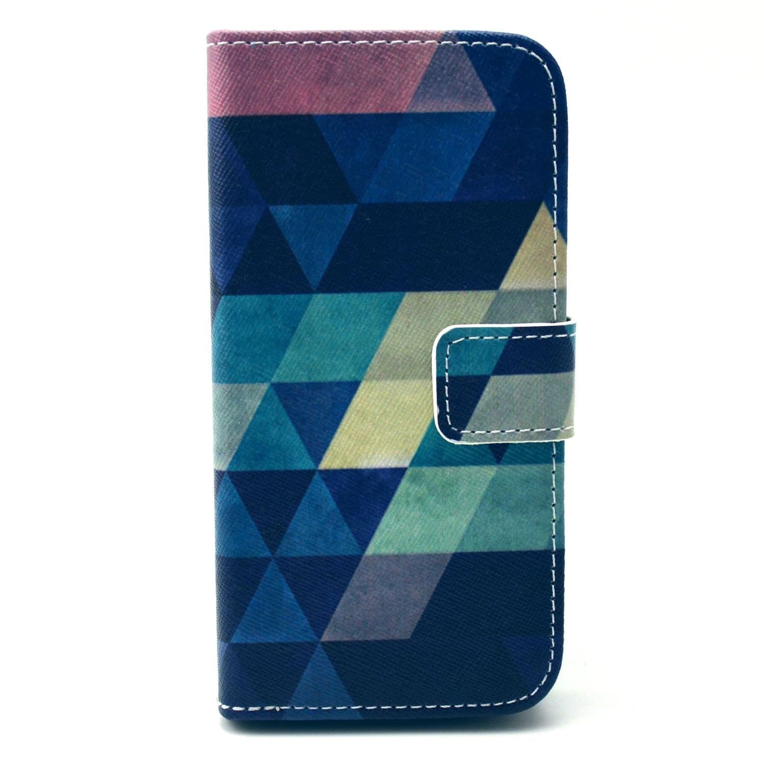 S5 Mini Case;Rhombus Pattern Premium Pu Leather Wallet Flip Protective Skin Case with Magnetic Closure for Samsung Galaxy S5 Mini G800F G800H (Rhombus)