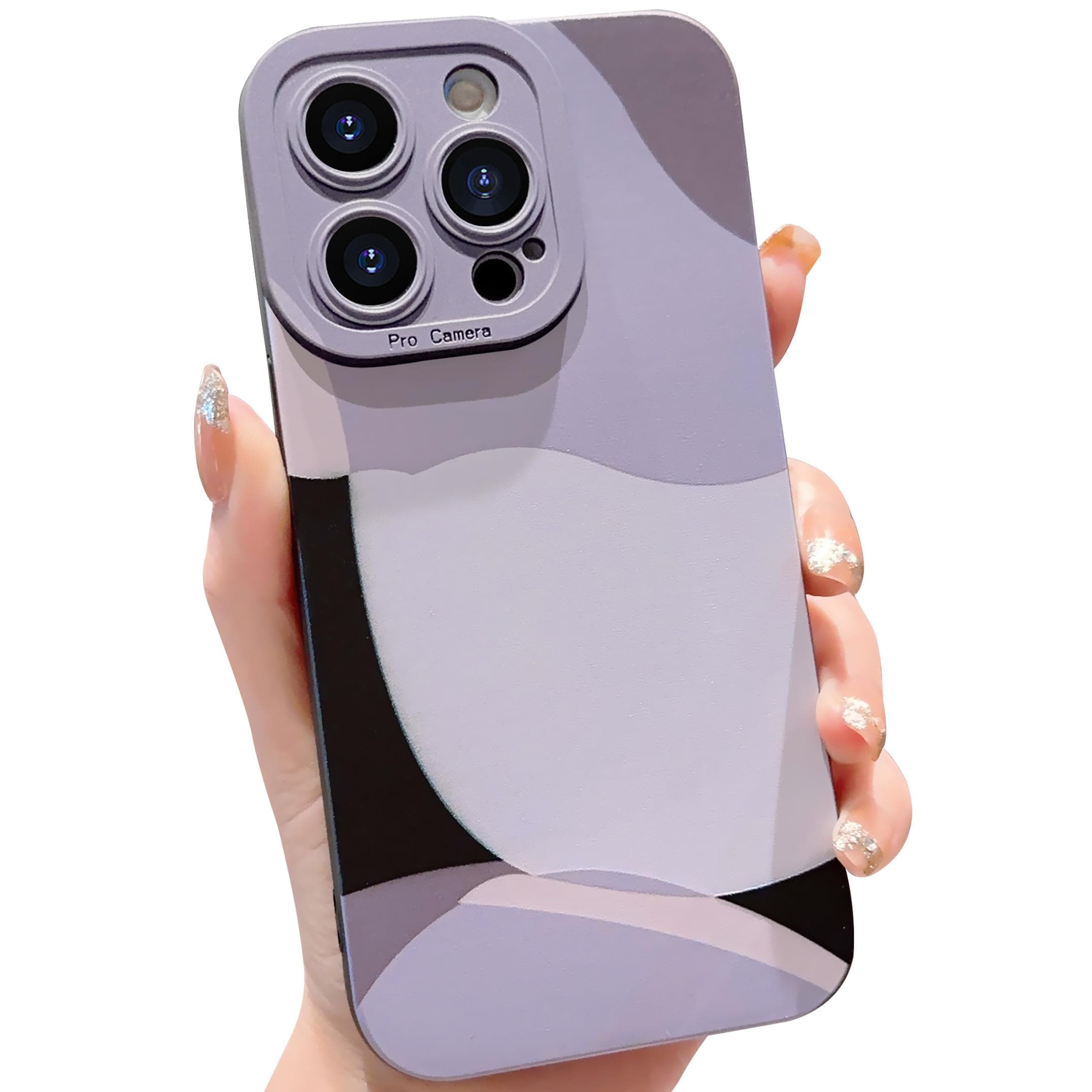 ZSYTZL Compatible with iPhone 14 Pro Max Case 6.7 Inch, Cute Painted Art Full Camera Lens Protective Slim Soft Shockproof Phone Case for Women Girl (Black)