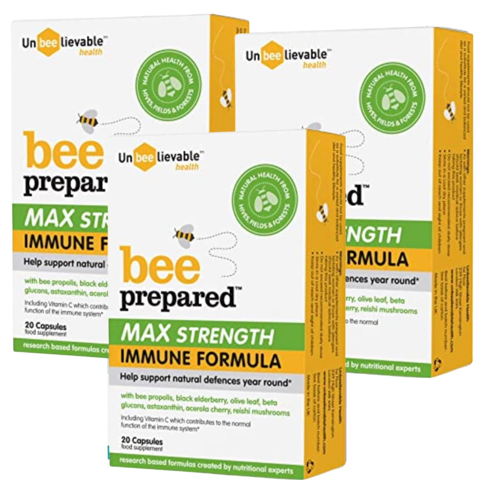 – Health Bee Prepared Max Strength Immune System Formula - Created by Nutritional Experts - Contains Bee Propolis, Elderberry and More – Immunity Support Supplement