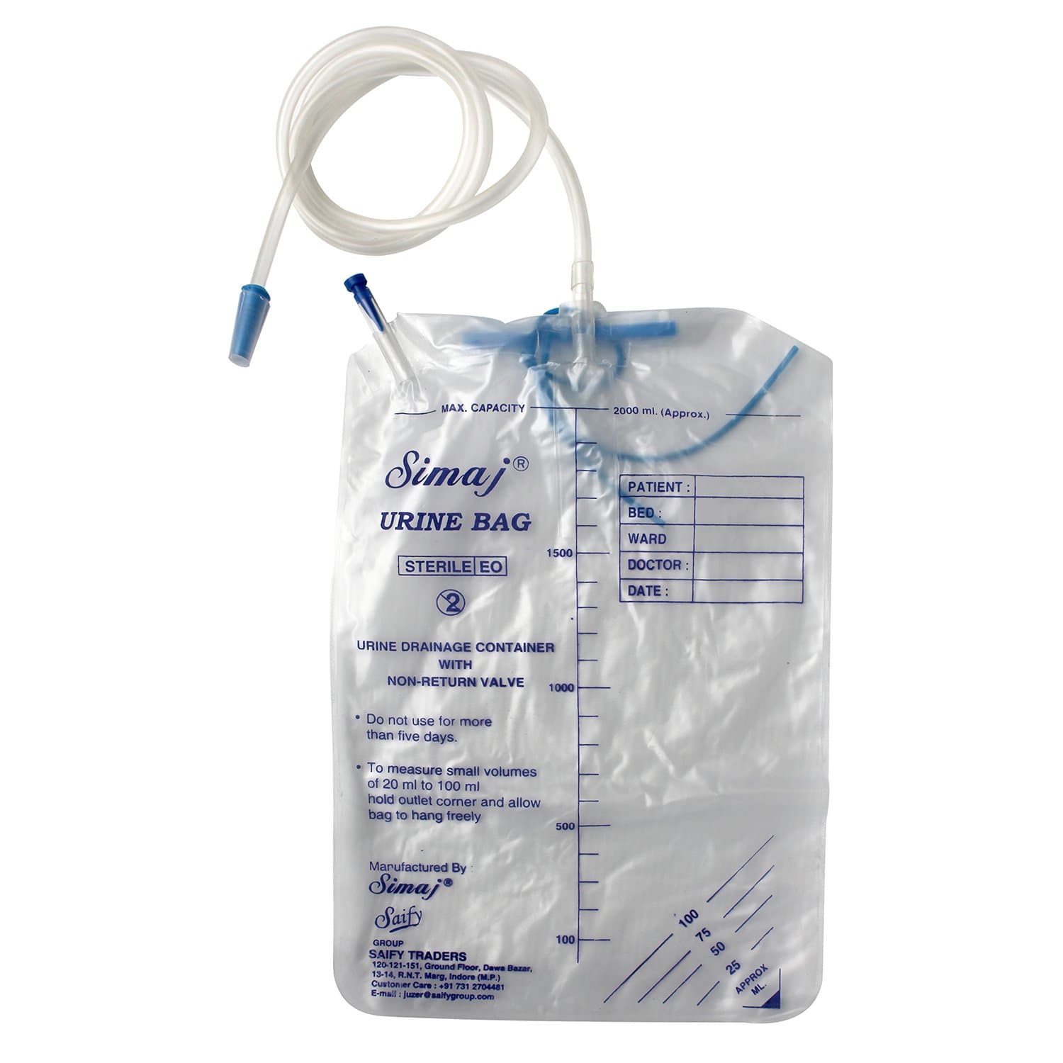 Simaj Urine Collection Bag 2000 Ml 10 Pcs