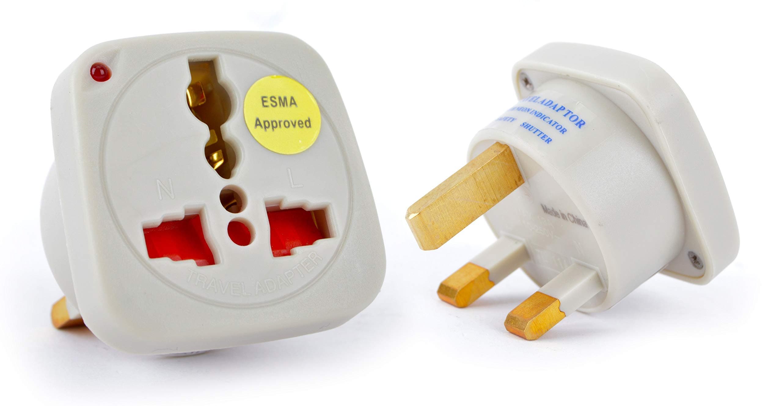 Multi Traveler Adapter With Shutter & Indicator (UK to Universal)