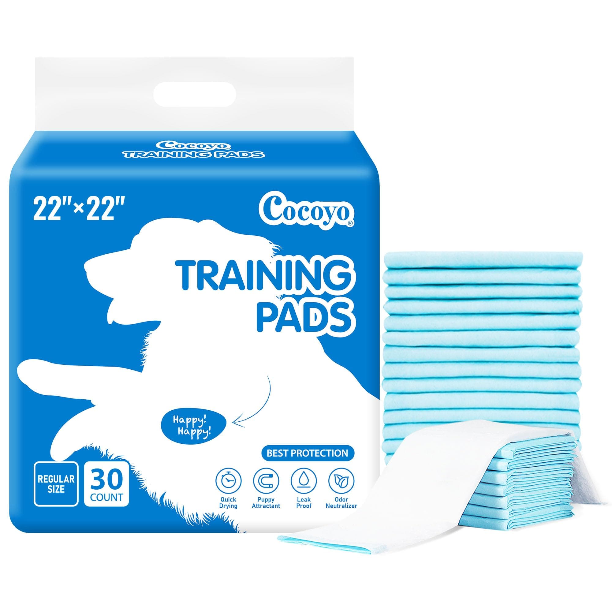 COCOYO Best Value Training Pads 30 Count | Dog Pee Pads | Super Absorbent Puppy Pads