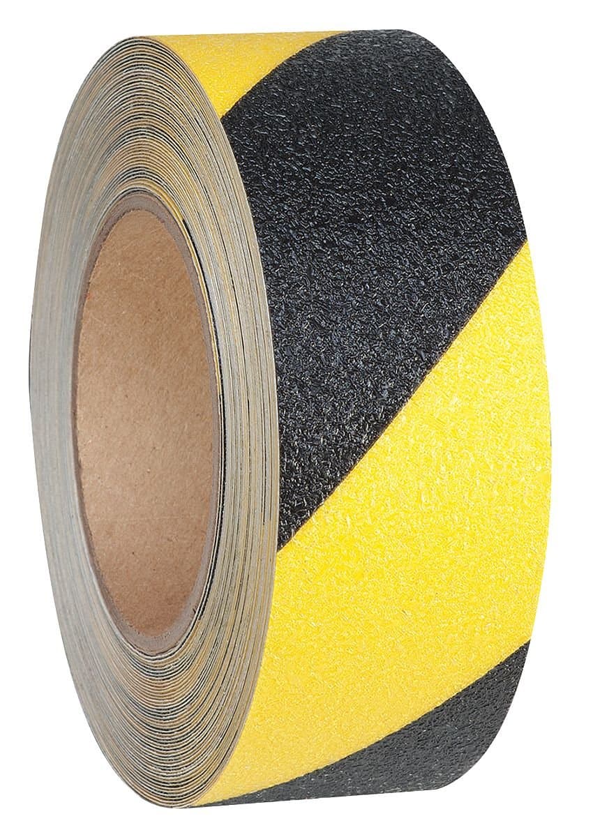 Anti-Slip Tape, Black/Yellow, 3inx54ft