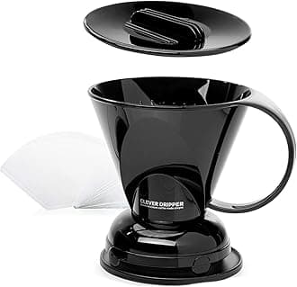 Clever Coffee Dripper and Filters, Large 18 oz (Black)| Barista's Choice| Safe BPA Free Plastic|Includes 100 Filters