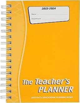 EDUCATIONAL PLANNING BOOKSThe Teachers Planner 2025-26 | (A5, 6 Periods) | Page-a-Day & Undated, with Dedicated Pages for Year Planning, Exams, Marking, Contacts, and more - Yellow (TP9-Y)
