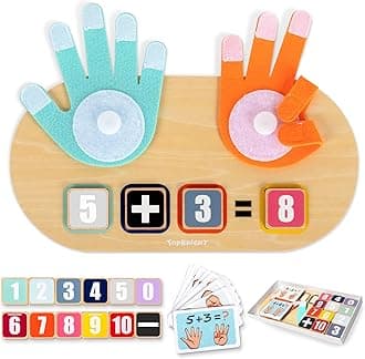 Wooden Math Counting Toys for Kids, Toddler Number Addition Toys Educational Learning Game, Montessori Toys for Boys Girls 3 4 5 Year Old