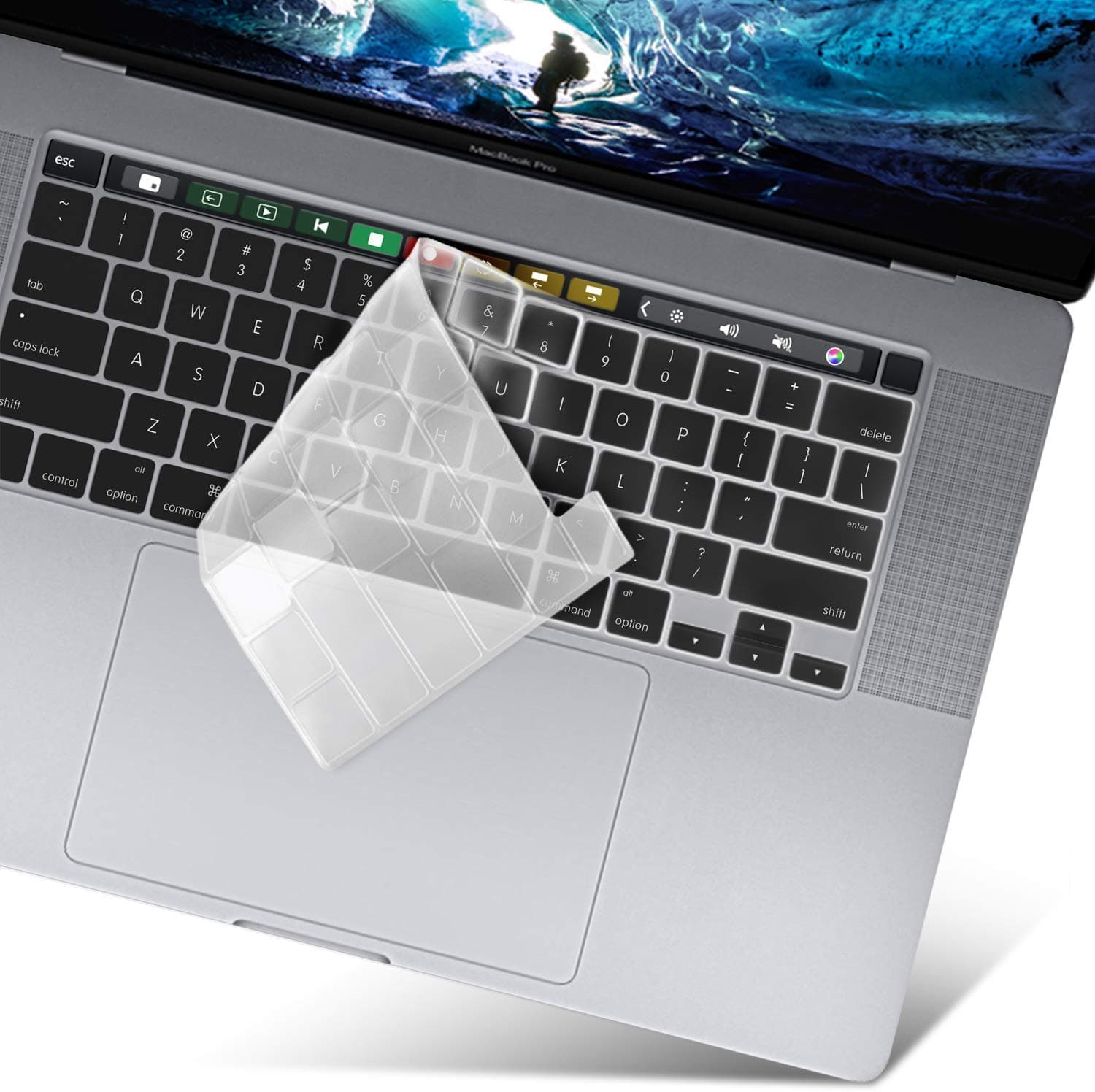 TPU Ultra Thin Keyboard Protector Waterproof Dust-Proof Skin Cover Compatible with MacBook Pro 16 Inch 2019-2020 Release Model A2141 for MacBook Pro 16 Inch - Clear