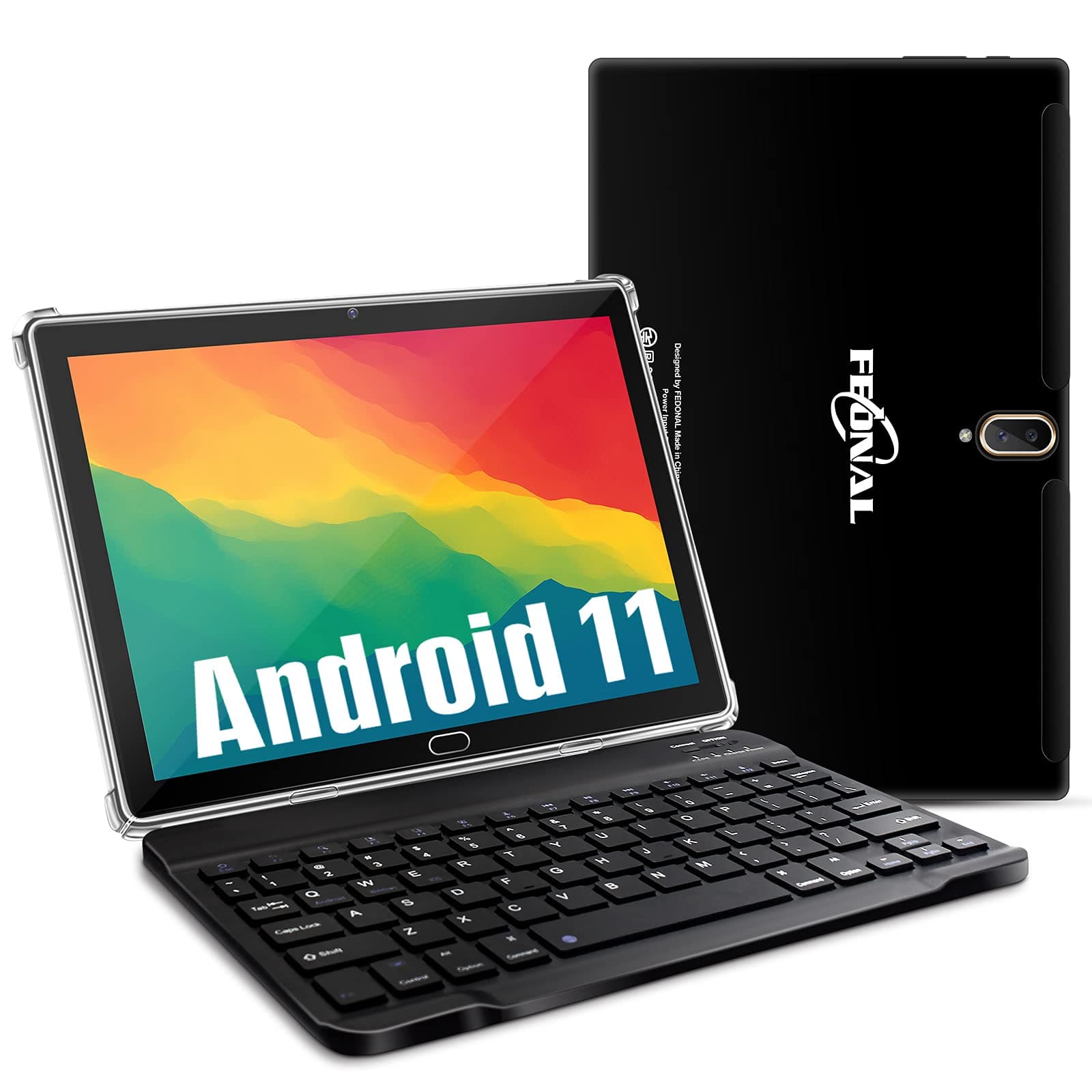 FEONAL 2023 Latest Android 13 Tablet (Dual 4G Cellular+Octa-core 4GB RAM+64GB) 10.1 inch 2 in 1 Tablet with Keyboard, Mouse, Stylus, Case, Black
