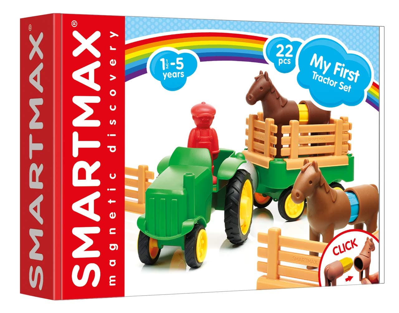 SMARTMAX - My First Tractor Set, Construction Toy, 22 pieces, 1 1/2-5 Years