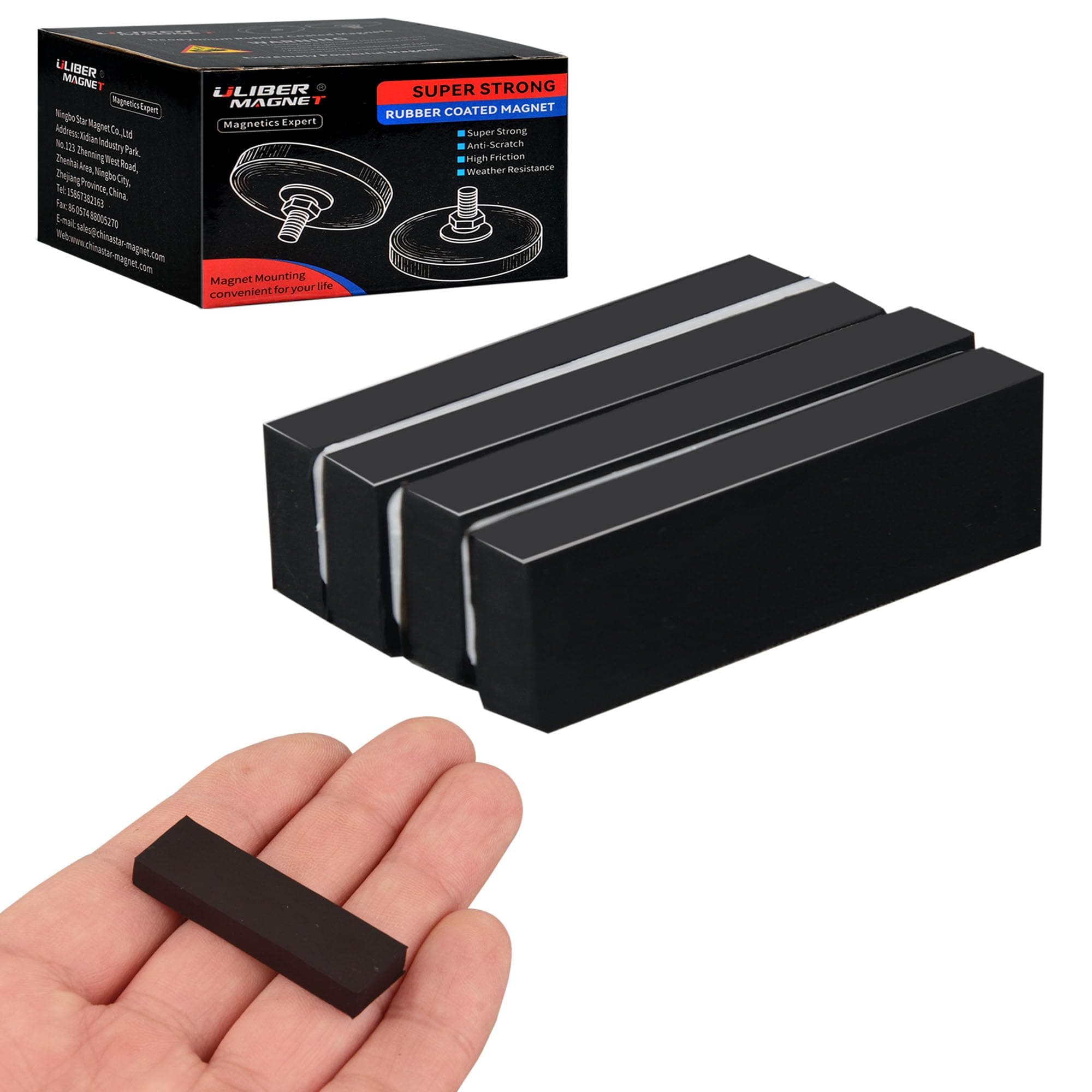 ULIBERMAGNET Strong Double-Sided Magnet, Non-Slip Magnet for Tools, Rubber Coated Magnets Used for Screws,Nails,Screw Driver,Drill Bit,Wrench,Metal Accessories