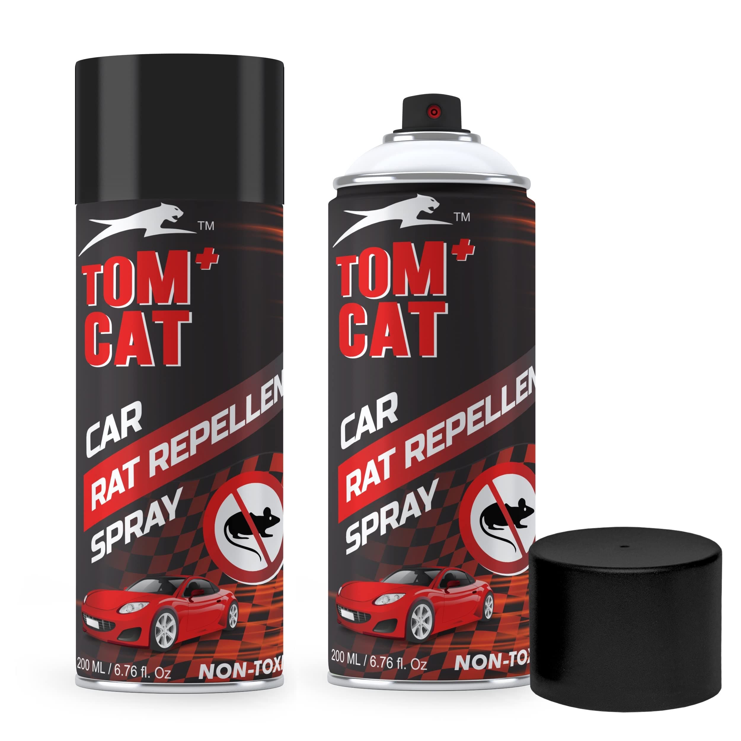 Shadow Securitronics Tom Cat No Entry Rat Repellent Spray for Car Highly Effective Last 1 Year Leak Free Repellent, 200ML with Protective Mask & Gloves (Pack of 2 Rat Repellent) - Formulation 3X