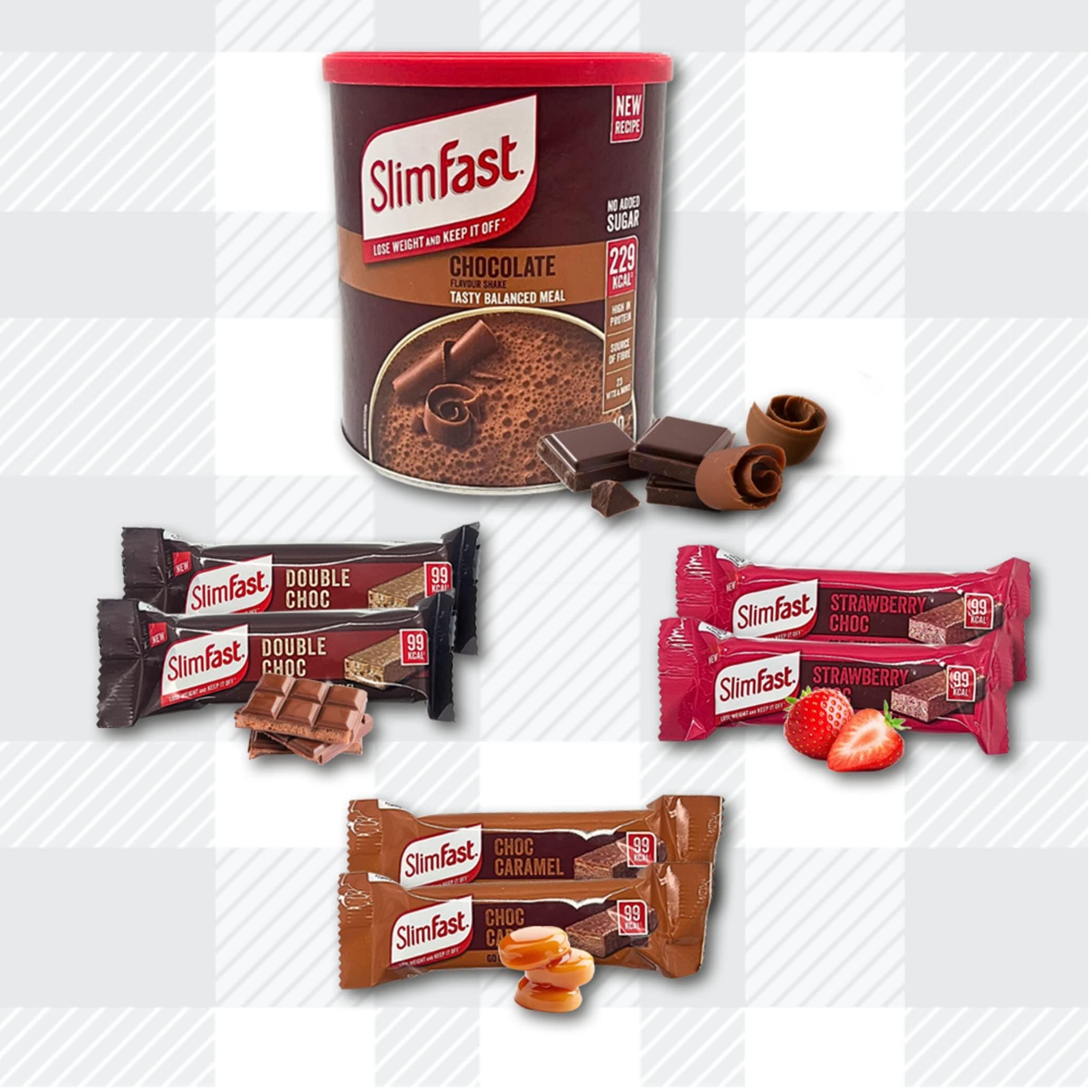 AETN CreationsSlimFast Diet Meal Shake Bundle - High Protein Shake with 6 Low Calorie Snack Bars plus AETN Creations Meal Planner and Fridge Magnet (Raspberry and White Choc) Raspberry and White Choc