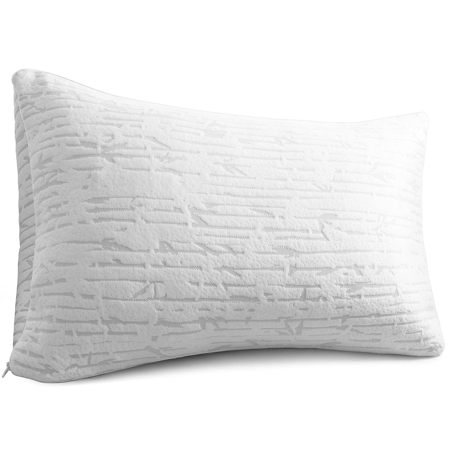 Clara Clark CC Bmbo-K1 Adjustable Washable Case, Firm Memory Foam Pillow, King (Pack of 1), White