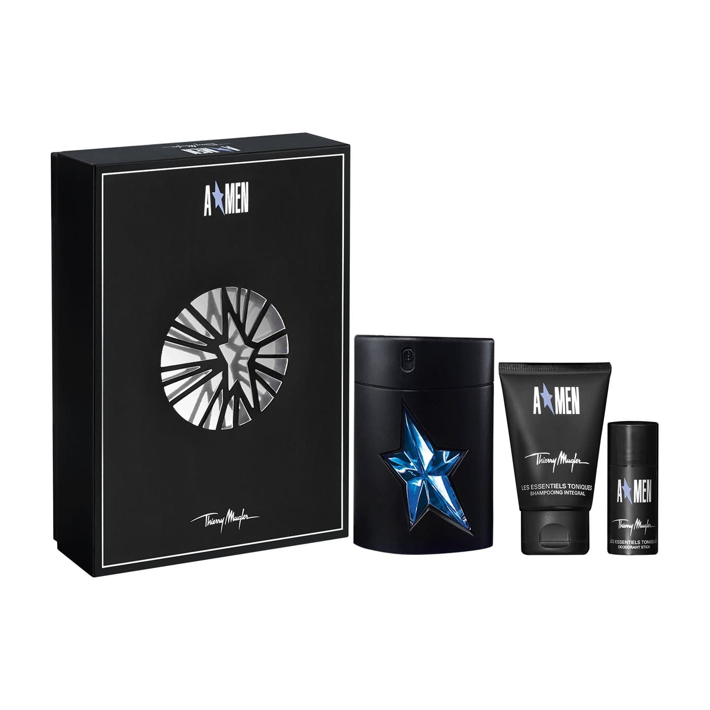 A*Men Thierry Mugler for Men Set 100ml Eau de Toilette EDT + 20ml Deodorant Stick + 50ml Shower Gel