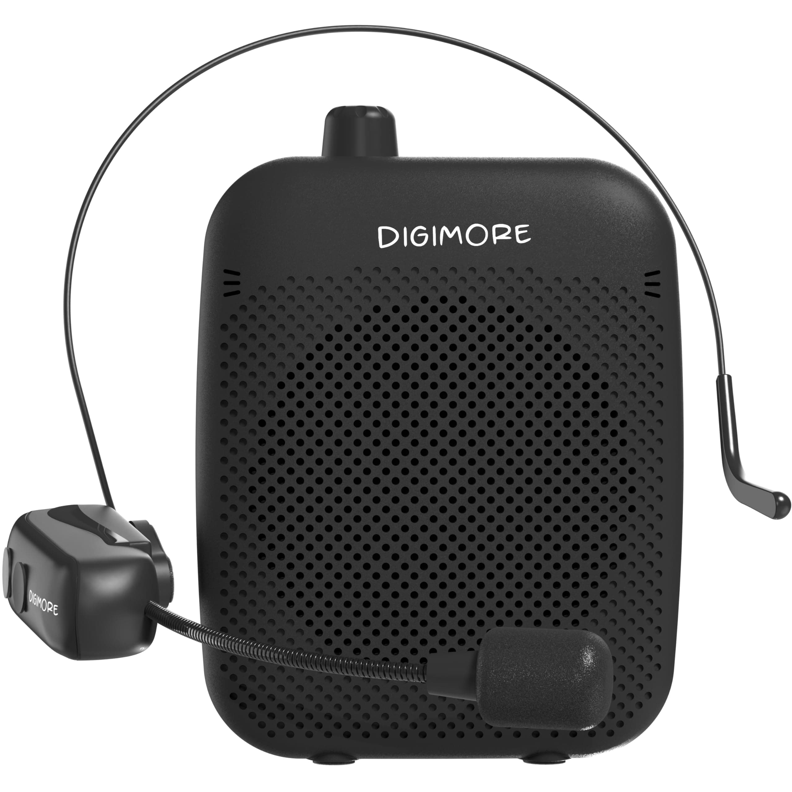 DIGIMORE Wireless Voice Amplifier for Teachers| 12Hr Battery| 10W Speaker| BT v5.3| 3.5mm Mic Input| Type-C| Wireless Headset Mic for Tour Guides, Teachers, Factory Visits & PA System (D-1200 WL)